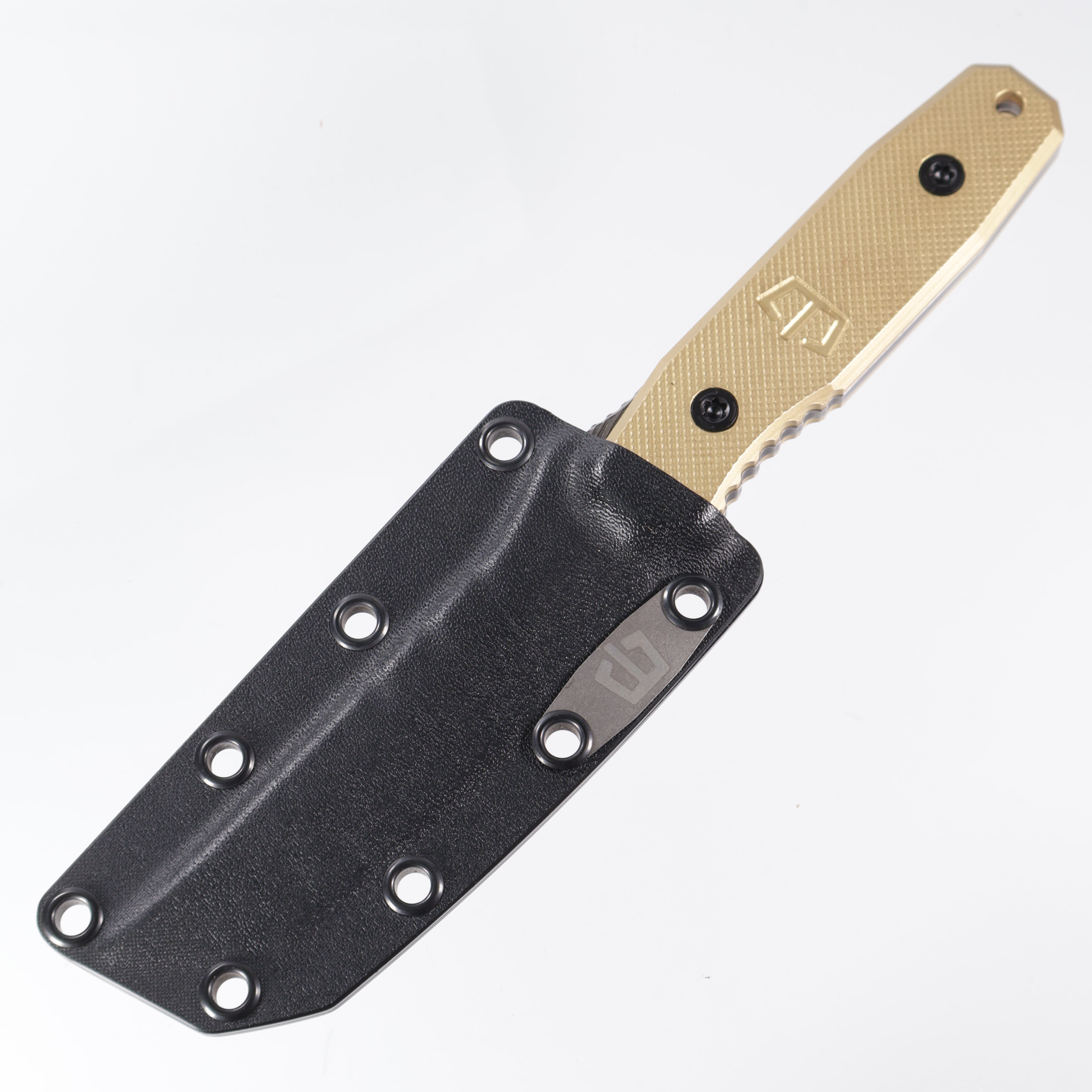 Blackside Customs - Kimura - Beskar Finish Magnacut w/ blue accents - Brass