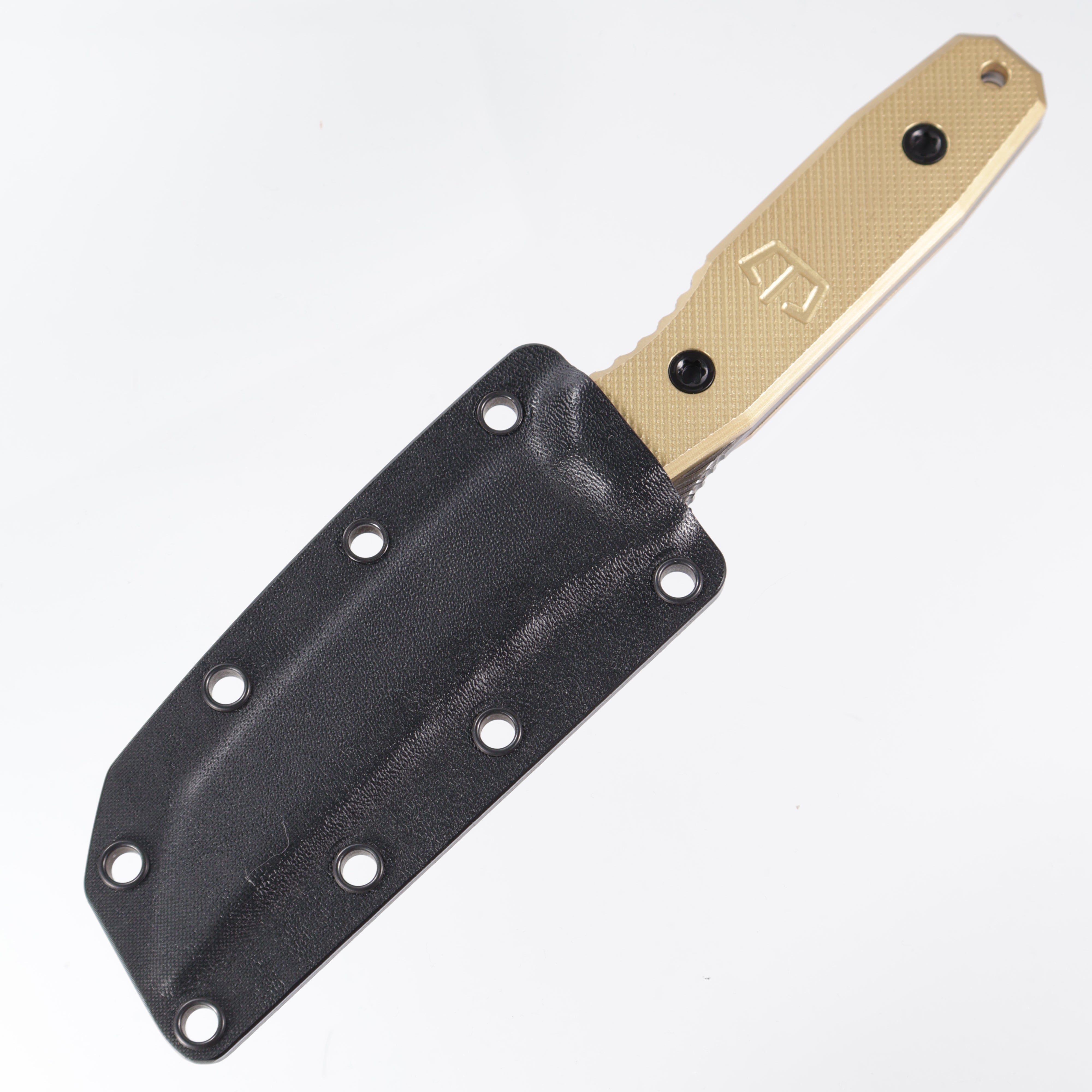 Blackside Customs - Kimura - Beskar Finish Magnacut w/ blue accents - Brass