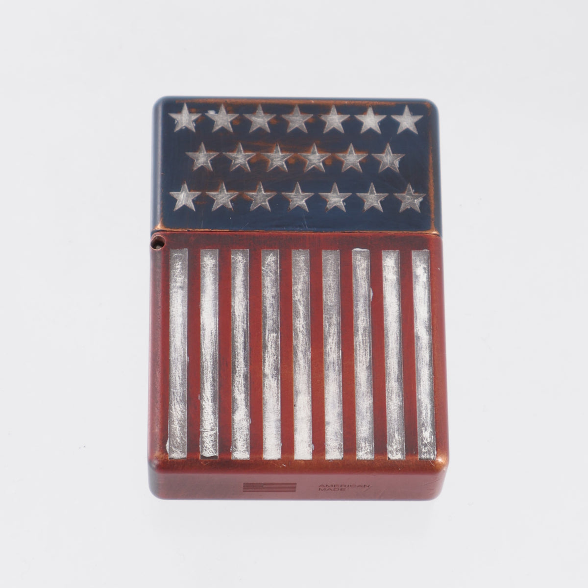 Blackside Customs Personal Library - Zippo Lighter Case - Old Glory - Copper