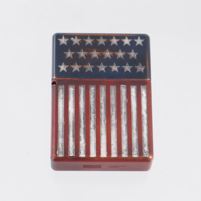Blackside Customs Personal Library - Zippo Lighter Case - Old Glory - Copper
