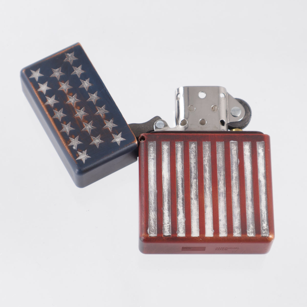 Blackside Customs Personal Library - Zippo Lighter Case - Old Glory - Copper