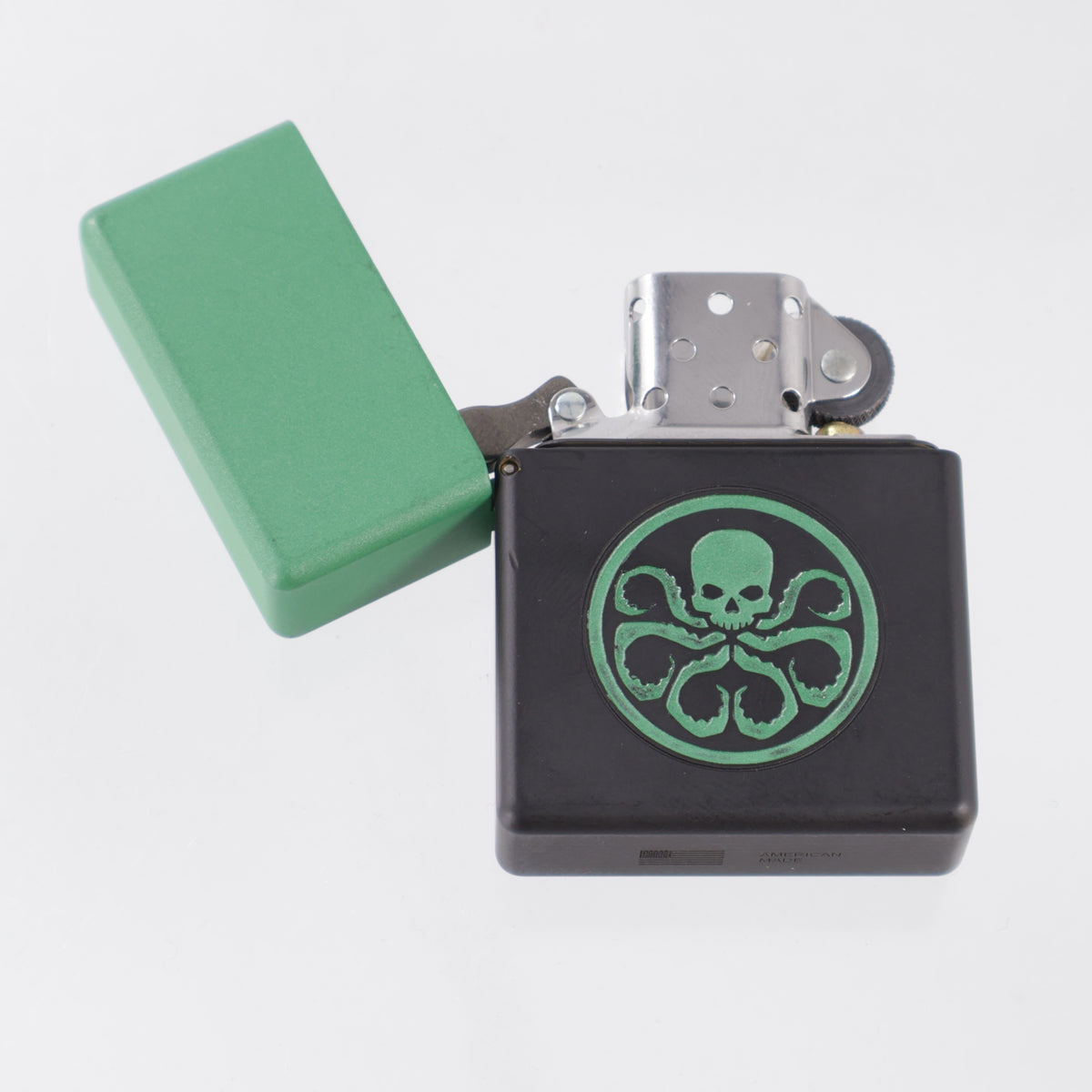 Blackside Customs Personal Library Zippo Lighter Case - Hydra Green & Black - Brass