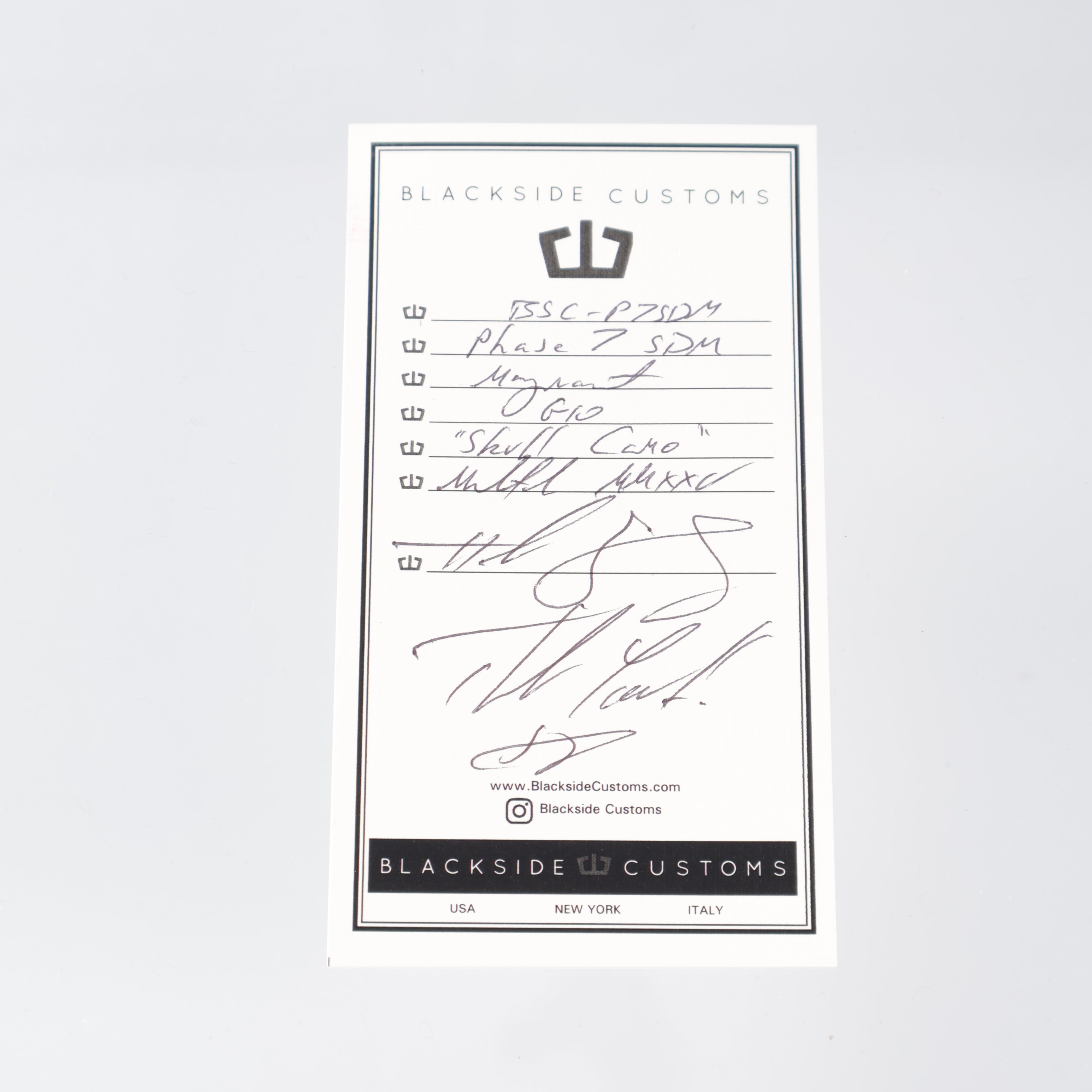 Blackside Customs - Phase 7 SDM - Skull Camo Magnacut - Black G10