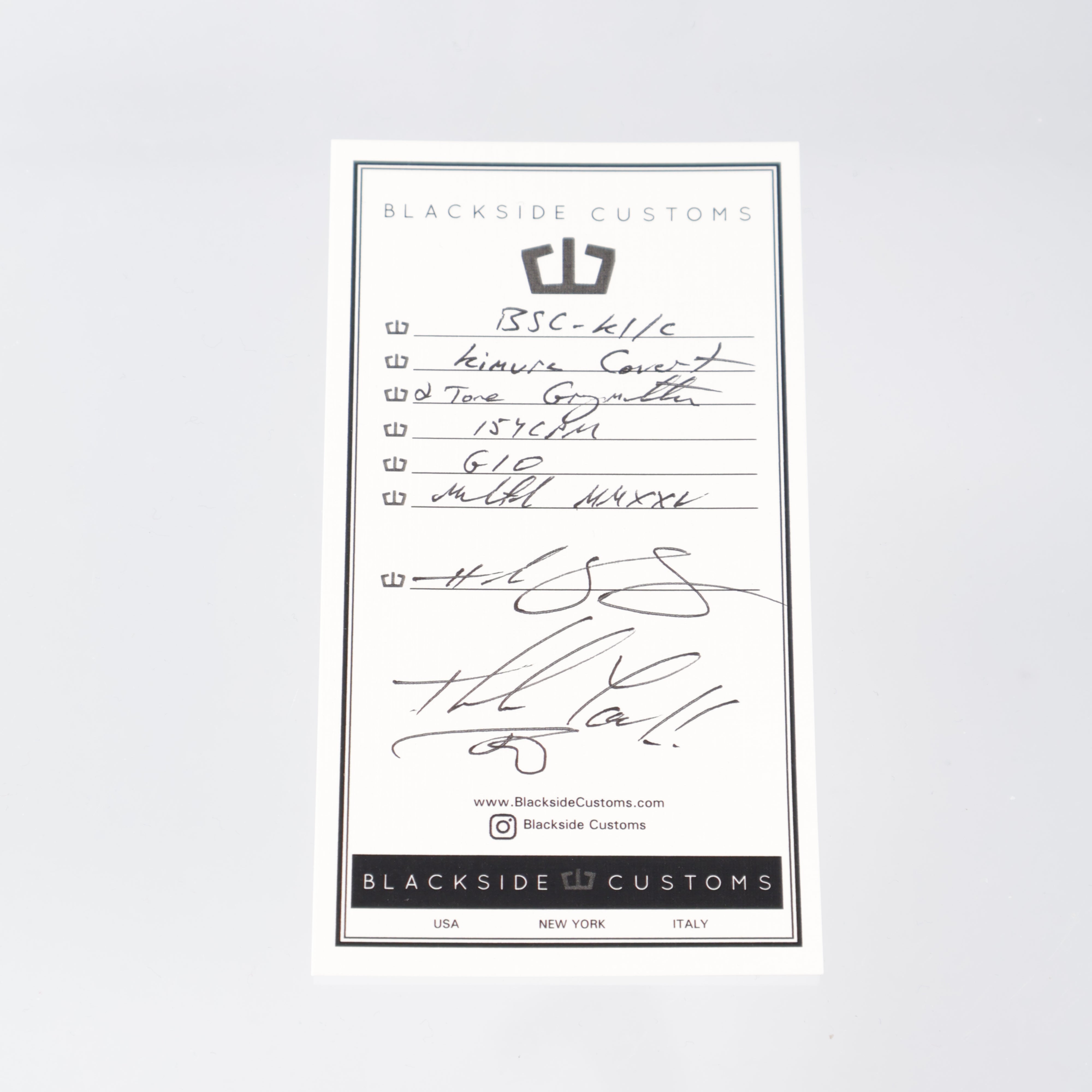 Blackside Customs - Kimura Covert - Two-Tone Greymatter CPM-154 - Black G10