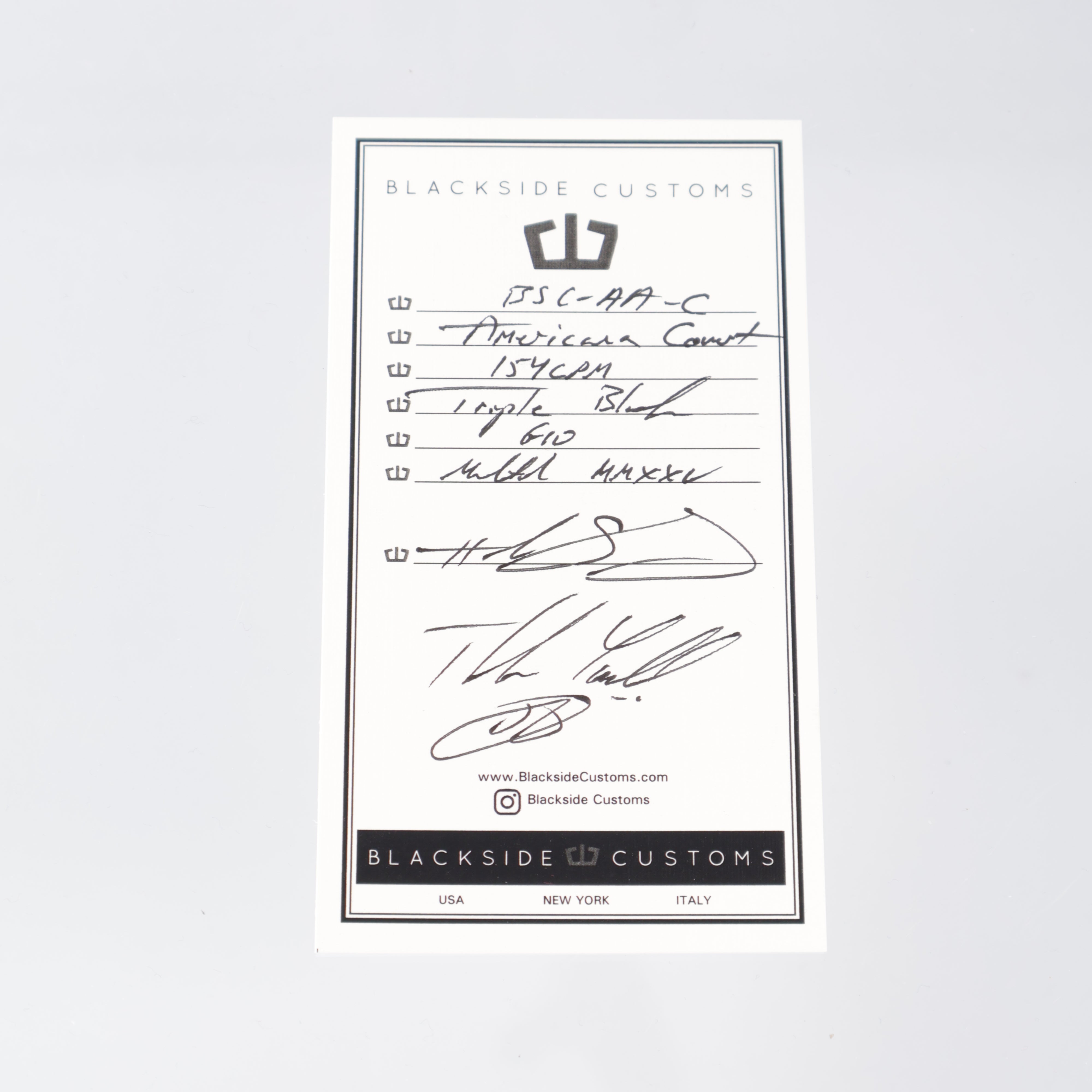 Blackside Customs - Americana Covert - Triple Black CPM-154 - Black G10