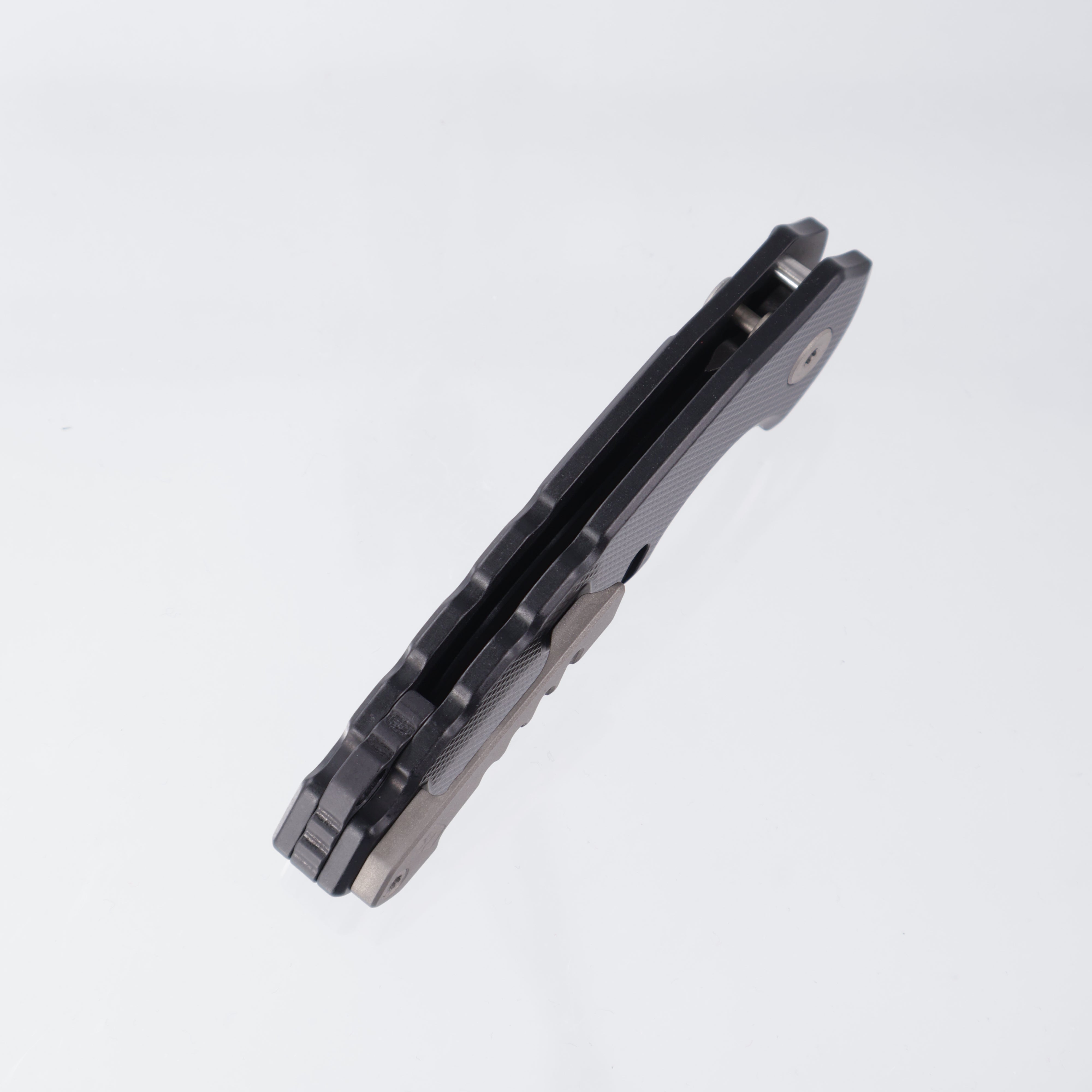 Blackside Customs Bad Idea Auto - Two-Tone Wasteland Finish Magnacut - Black Aluminum w/ Type 3 Hardcoat - Titanium Hardware & Clip - BSC-F1