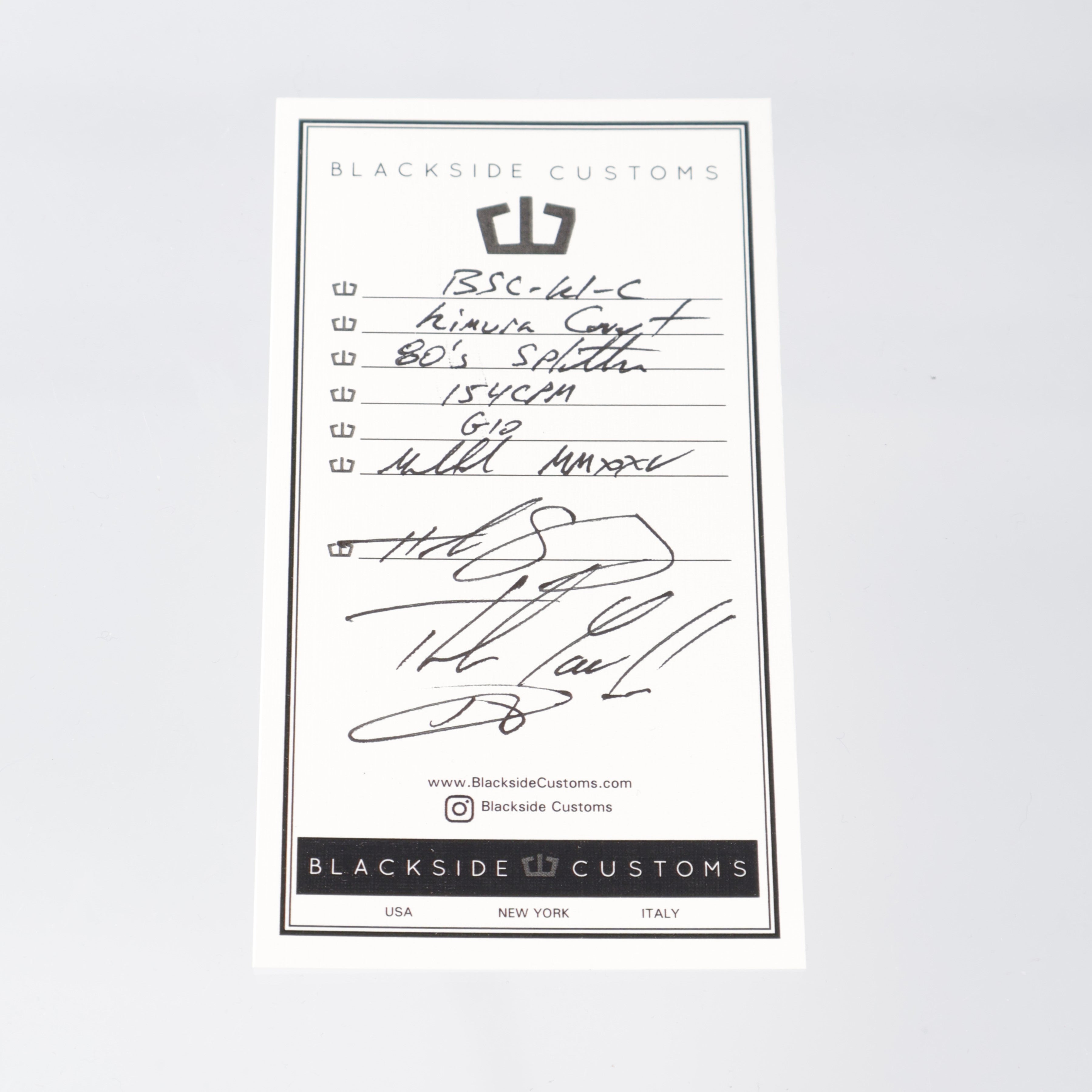 Blackside Customs - Kimura Covert - 80s Splatter CPM-154 - Black G10 - BR-OP Exclusive