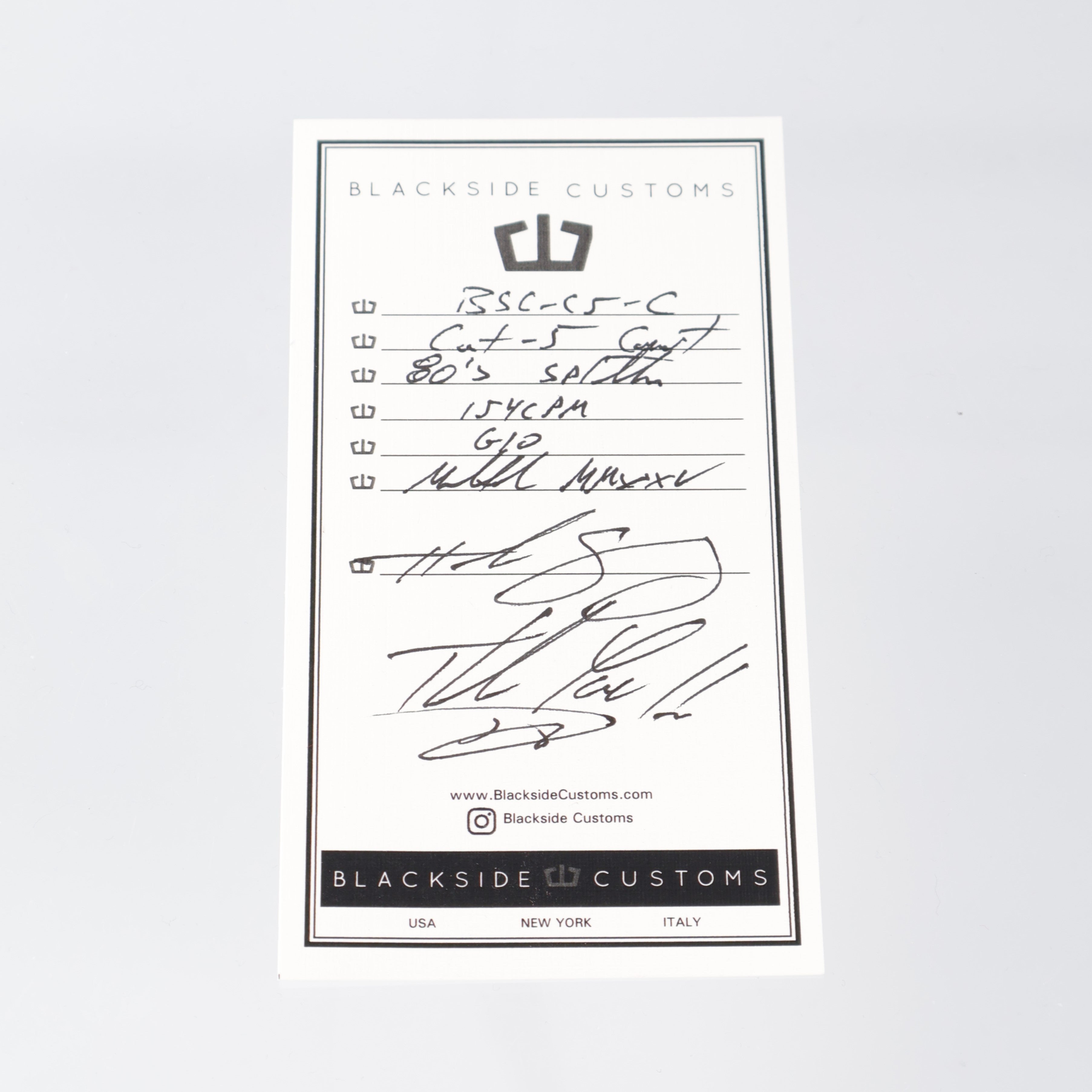 Blackside Customs - Cat-5 Covert - 80s Splatter CPM-154 - Black G10 - BR-OP Exclusive