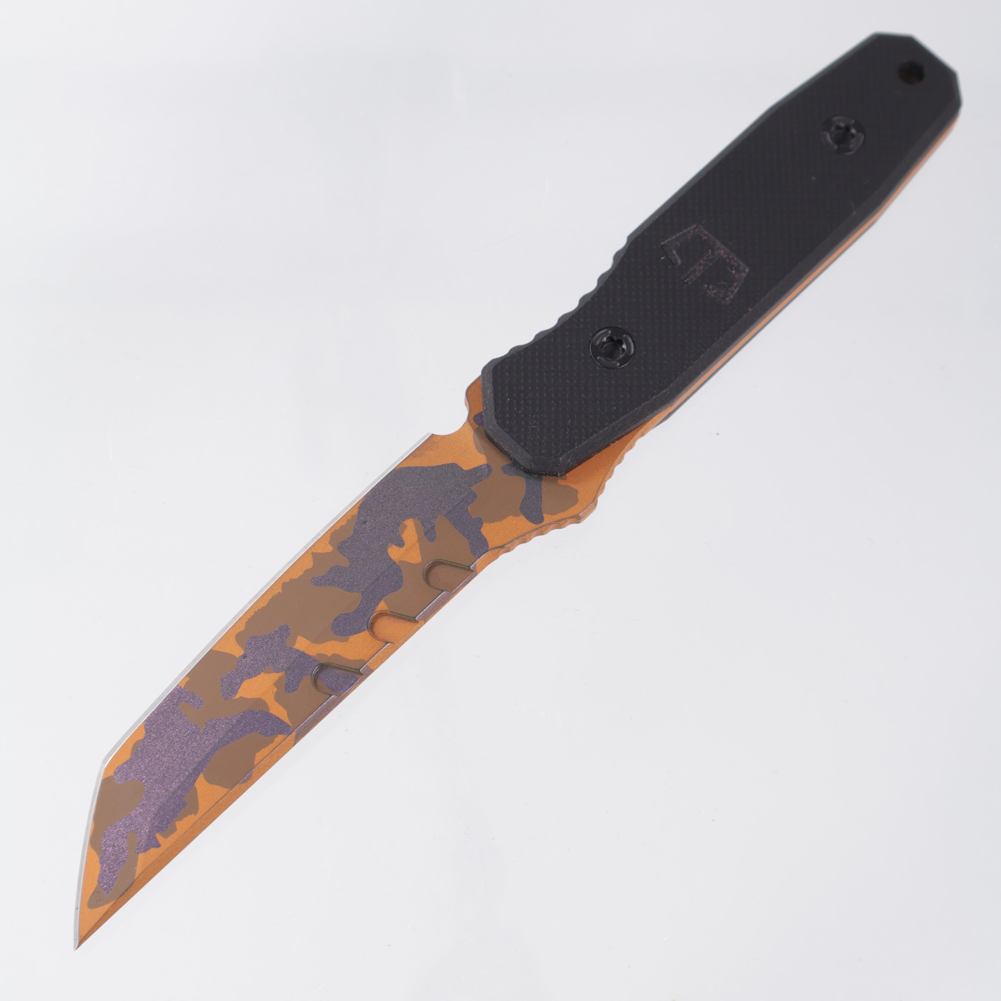 Blackside Customs Kimura - Black G10 - Orange/Purple Foil-Cam CPM-154 - One Off