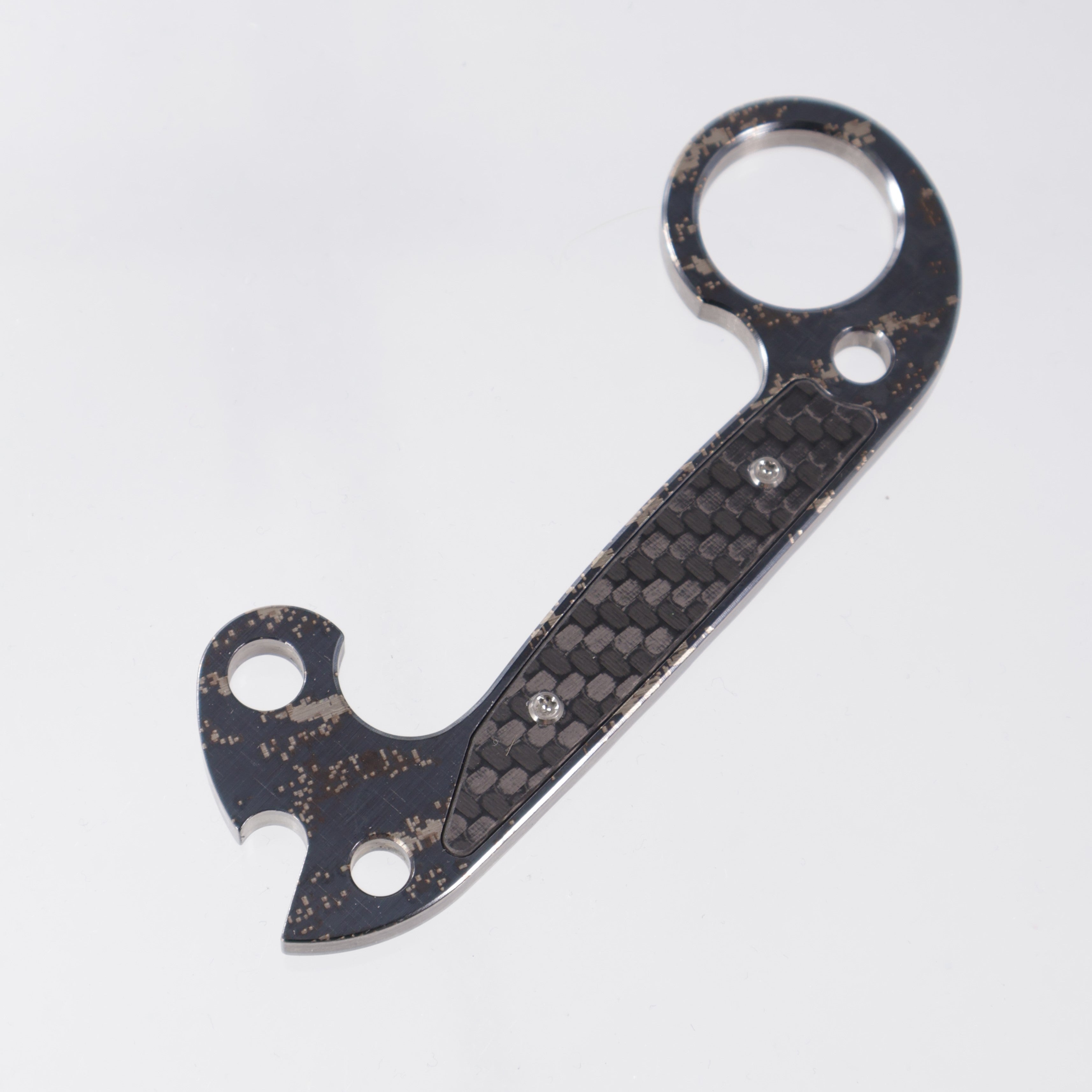Blackside Customs T-Bot Bottle Opener - Strider Digi-Cam Titanium w/ Carbon Fiber Inlay