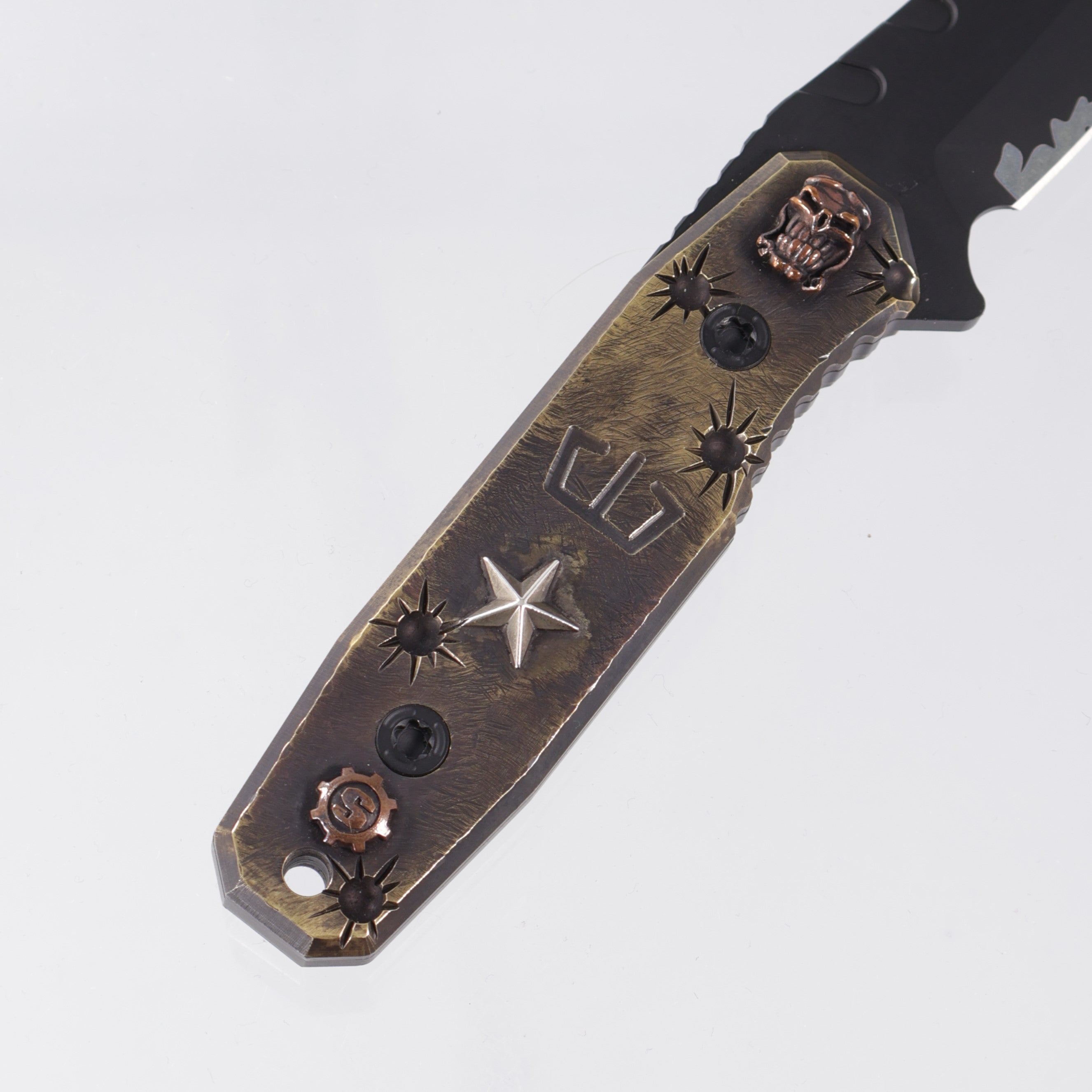 Blackside Customs x Starlingear Cat 5 - Brass Scales Customized by Ryk Maverick - Sumi Finish Magnacut - 1 of A Kind