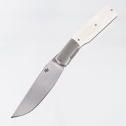 Brad Zinker Bent Gunstock Front Flipper - Supertusk Scales w/ Titanium Bolsters - Hand Rubbed Satin CPM-154