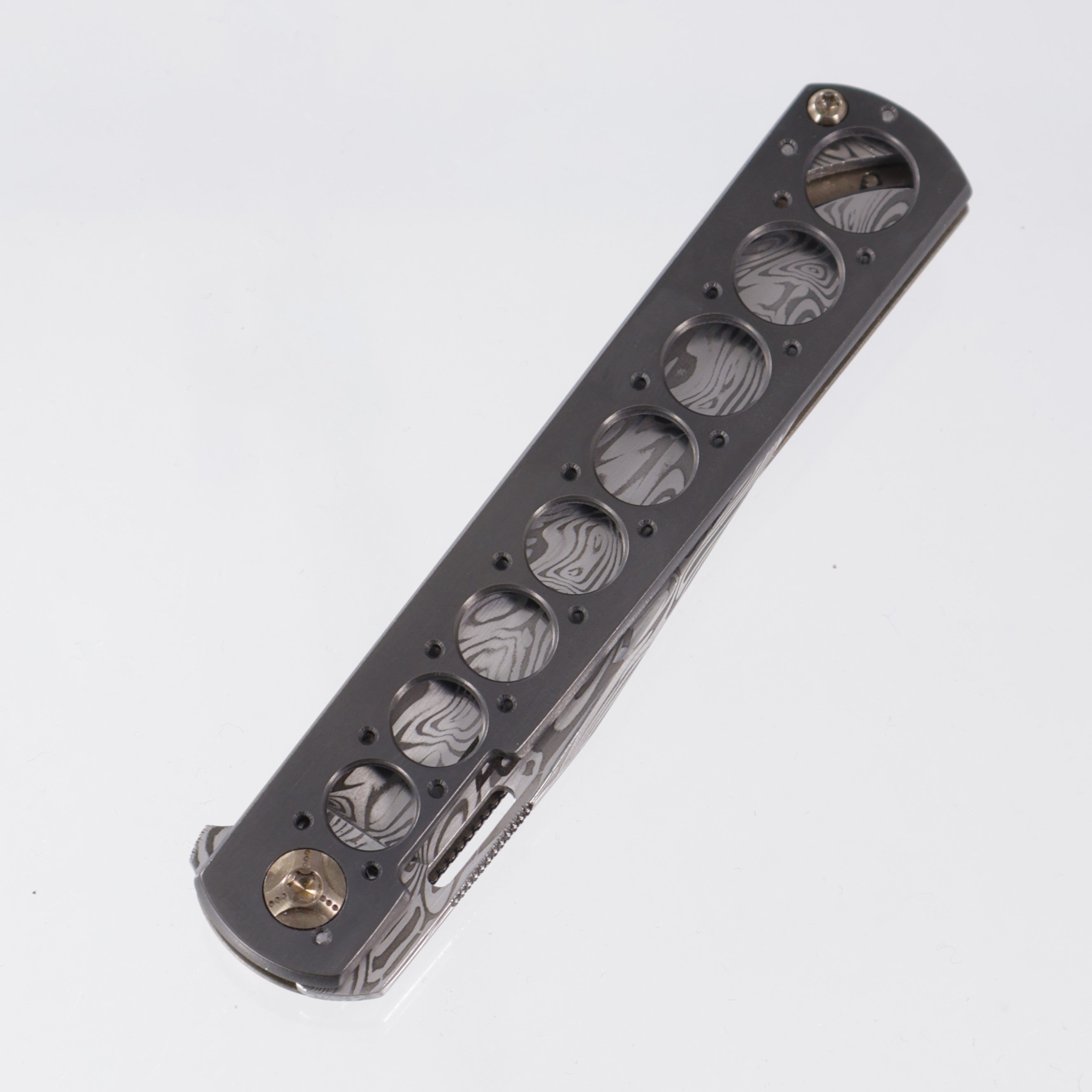 Brad Zinker Urban Trapper 3.5 Flipper - Zirconium & Bronze Titanium w/ Bronze Ti Hardware - Loki Damasteel
