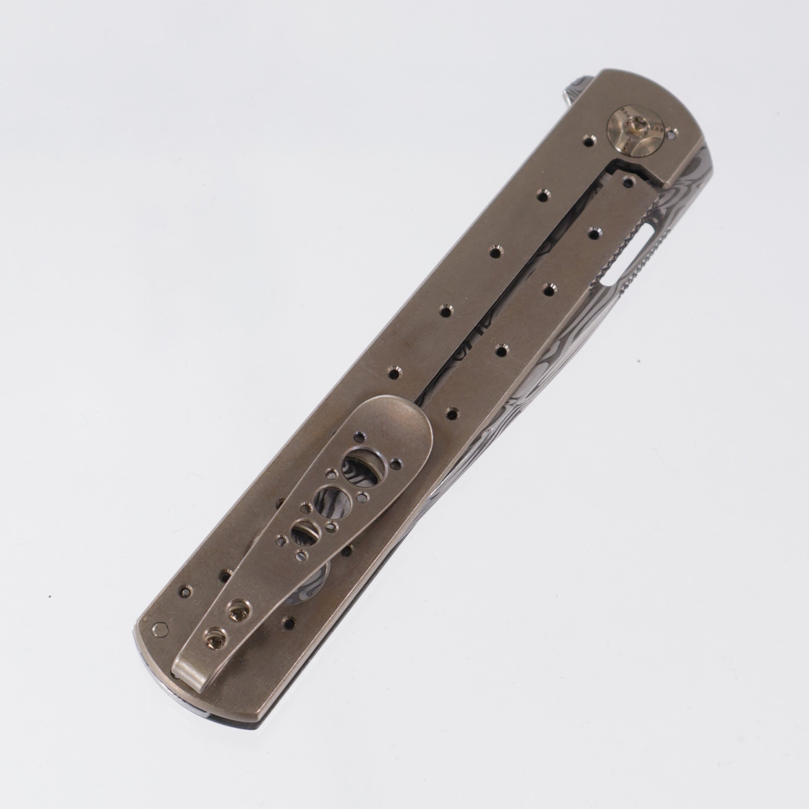 Brad Zinker Urban Trapper 3.5 Flipper - Zirconium & Bronze Titanium w/ Bronze Ti Hardware - Loki Damasteel