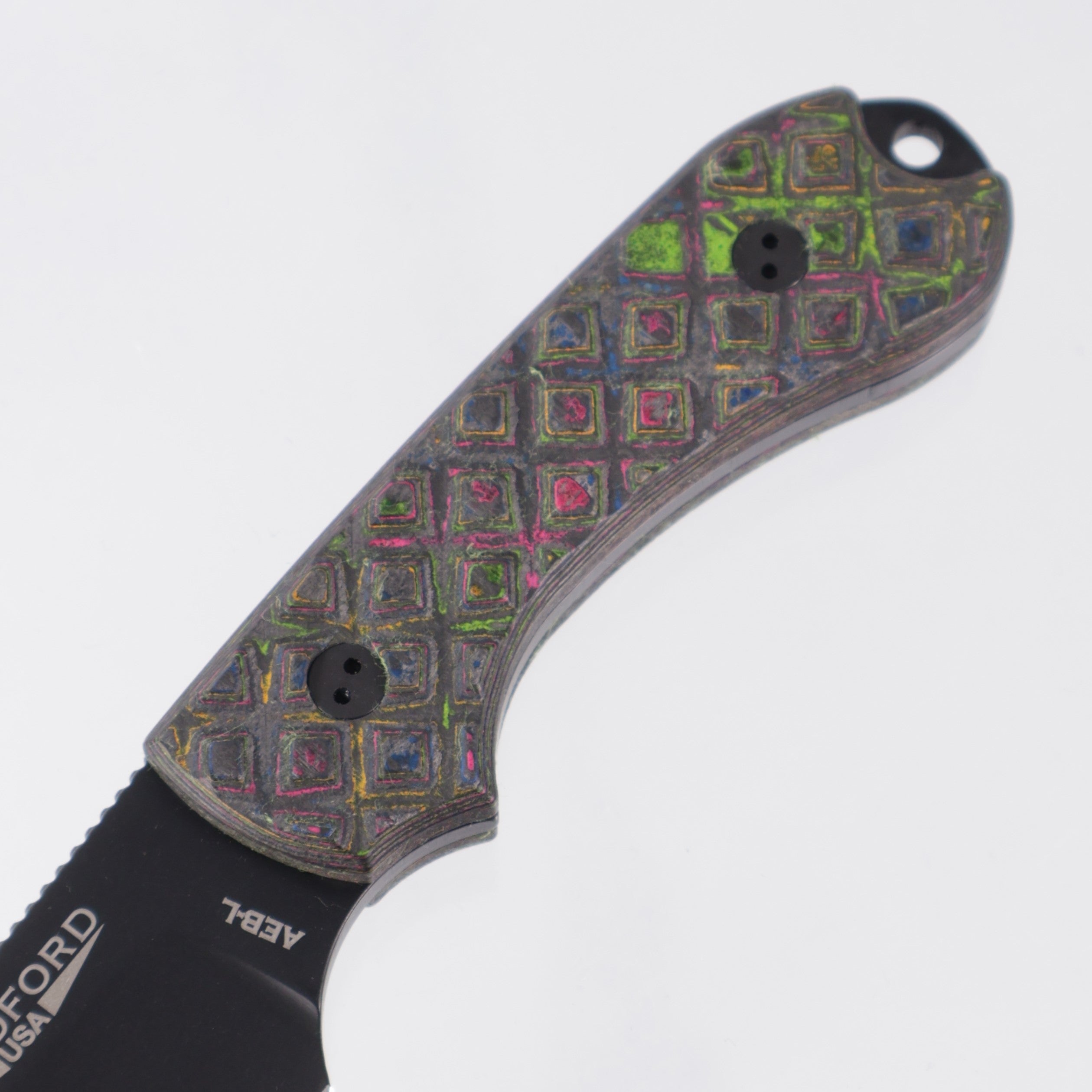 Bradford Guardian 3 False Edge Grind - Textured 80s Camo Carbon Scales - DLC AEB-L - BROP Exclusive