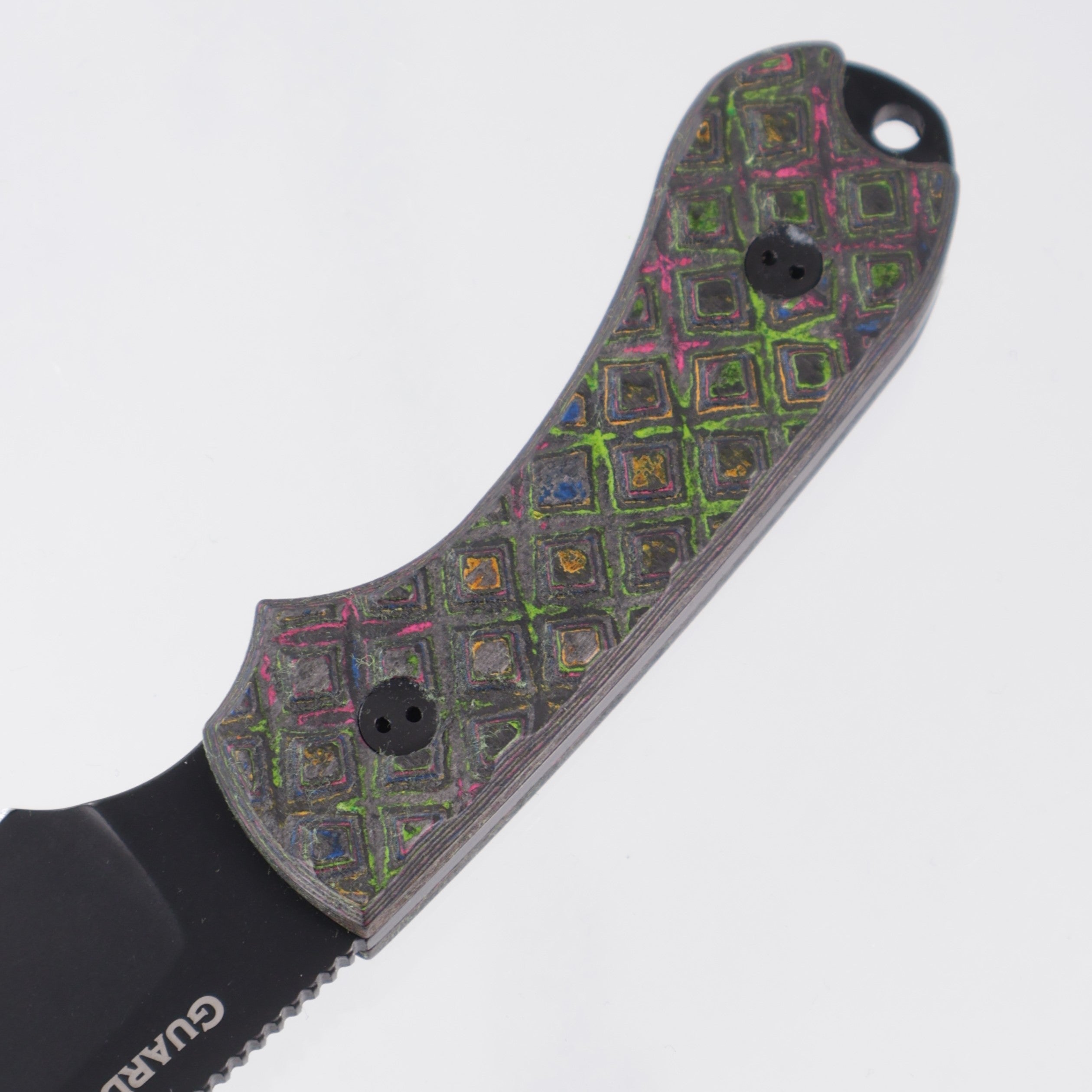Bradford Guardian 3 False Edge Grind - Textured 80s Camo Carbon Scales - DLC AEB-L - BROP Exclusive
