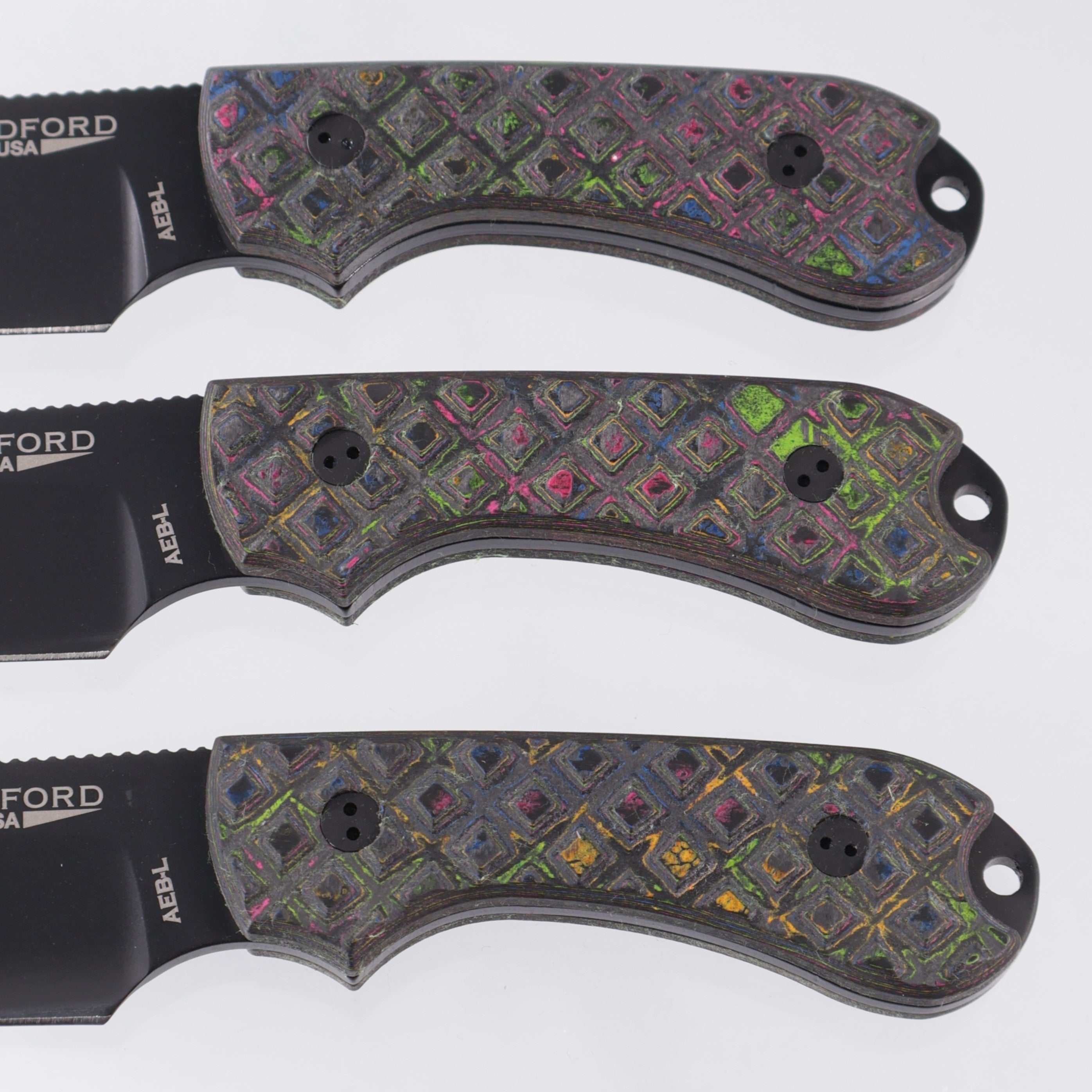 Bradford Guardian 3 False Edge Grind - Textured 80s Camo Carbon Scales - DLC AEB-L - BROP Exclusive