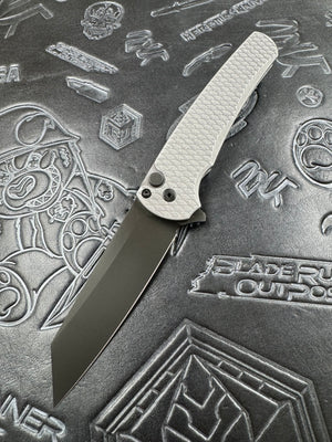 Pro-Tech Malibu Battleworn Gray Aluminum “Dragon Scale” Handle & DLC MagnaCut Reverse Tanto 5436-BW Grey