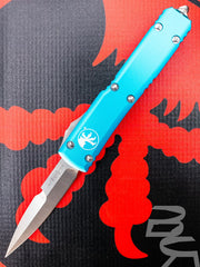 Microtech 120-10TQ Ultratech Bayonet - Turquoise Handle - Stonewashed Blade