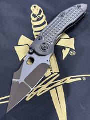 Marfione Custom & Borka Blades Collab - Stitch Darkstar Liquid Metal (Mirror Polished) Tritium Insert Blade, DLC Frag Handle