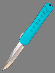 Heretic Knives Manticore-S Bowie OTF Automatic Knife Turquoise Al (2.6" SW)