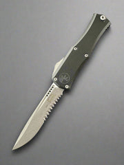 Microtech Knives Hera II Mini Apocalyptic Partial Serrated Recurve M390MK w/ Black Handle 1705M-11 AP
