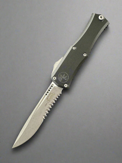 Microtech Knives Hera II Mini Apocalyptic Partial Serrated Recurve M390MK w/ Black Handle 1705M-11 AP