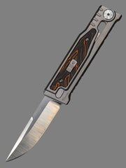 REATE EXO-M G10 ORANGE/BLACK OTF KNIFE TITANIUM 2.95" DROP POINT SATIN