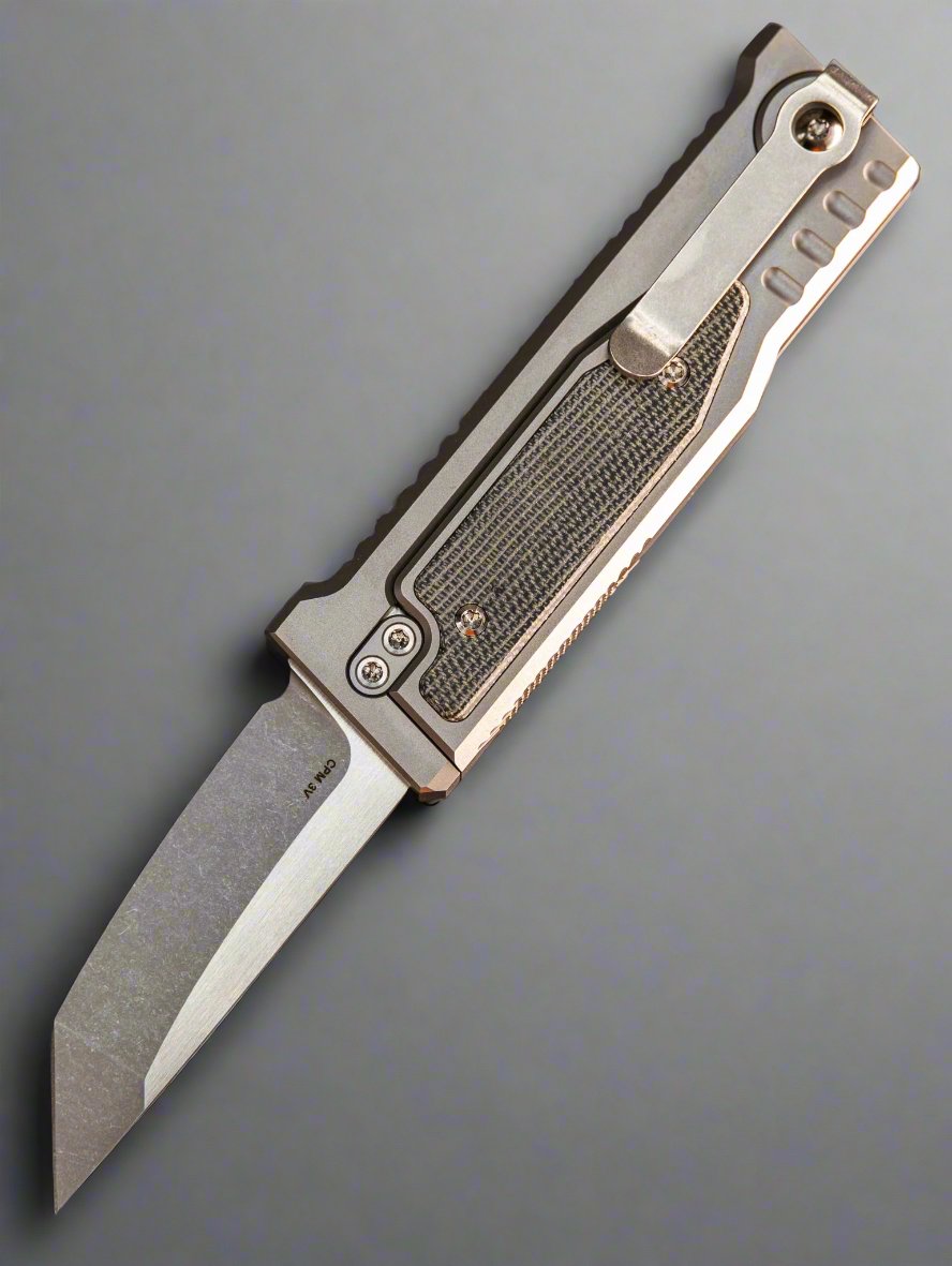 REATE EXO-MINI POCKET KNIFE BLACK MICARTA INLAY HANDLE CPM-3V TANTO BLADE