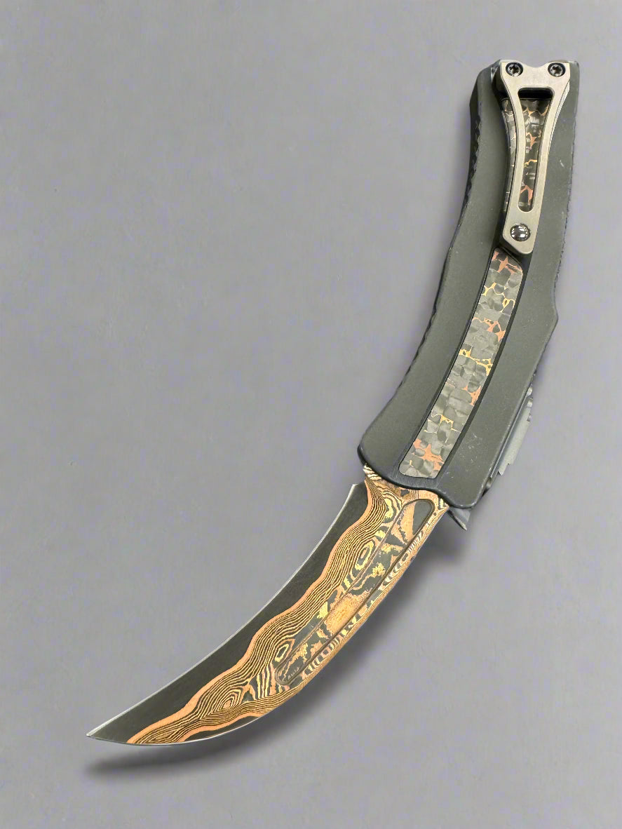 Pre Owned Heretic ROC Fat Carbon Brass & Copper Snakeskin with Baker Forge Tiger GoMai