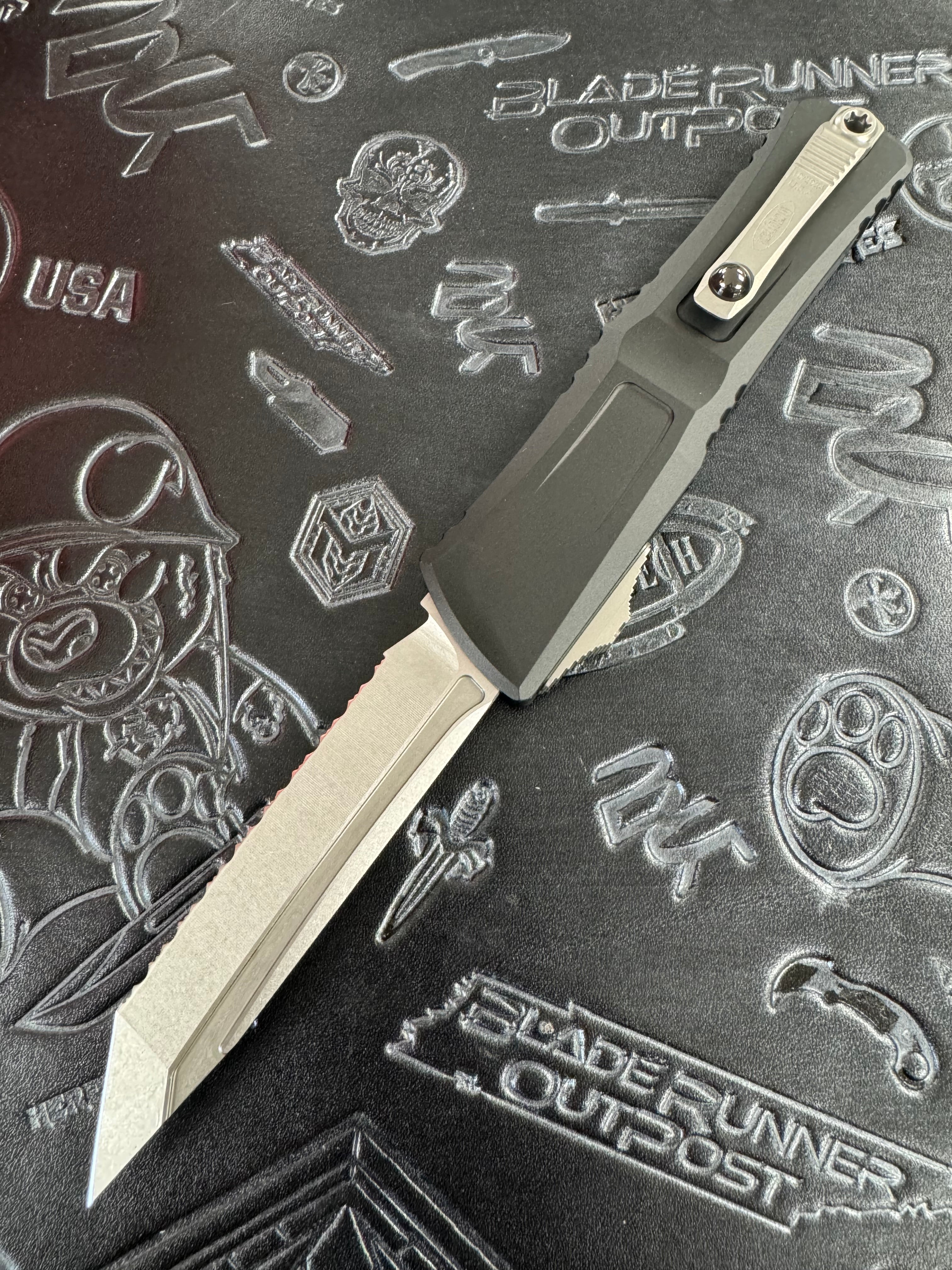 Microtech Knives Combat Troodon Gen III Stonewash F/S Tanto w/ Black Handle 1144-12