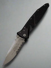 MICROTECH SOCOM ELITE- MANUAL FOLDER- SINGLE EDGE- APOCALYPTIC PART SERRATED BLADE 160-11 AP