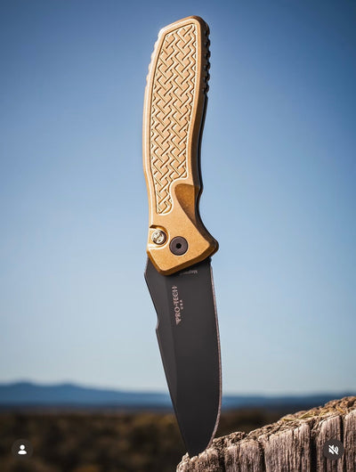 Pro-Tech Spartan Pallas Auto - Weave Texture AlBronze w/ Mosaic Pin Button - DLC Magnacut - 2026 Pallas Custom 006