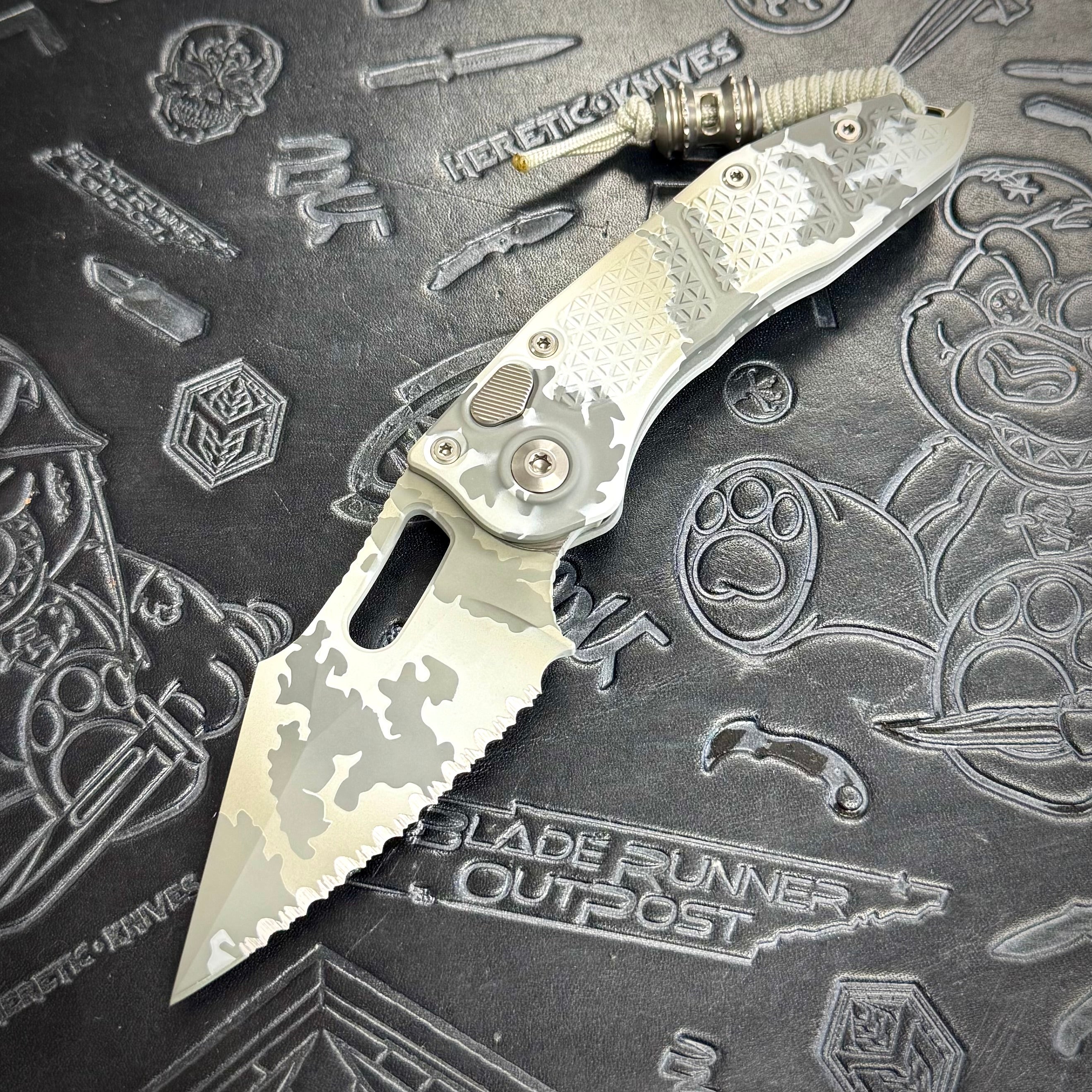 Microtech Stitch Auto - Arctic Camo - Full Serrated 169-3 ACS