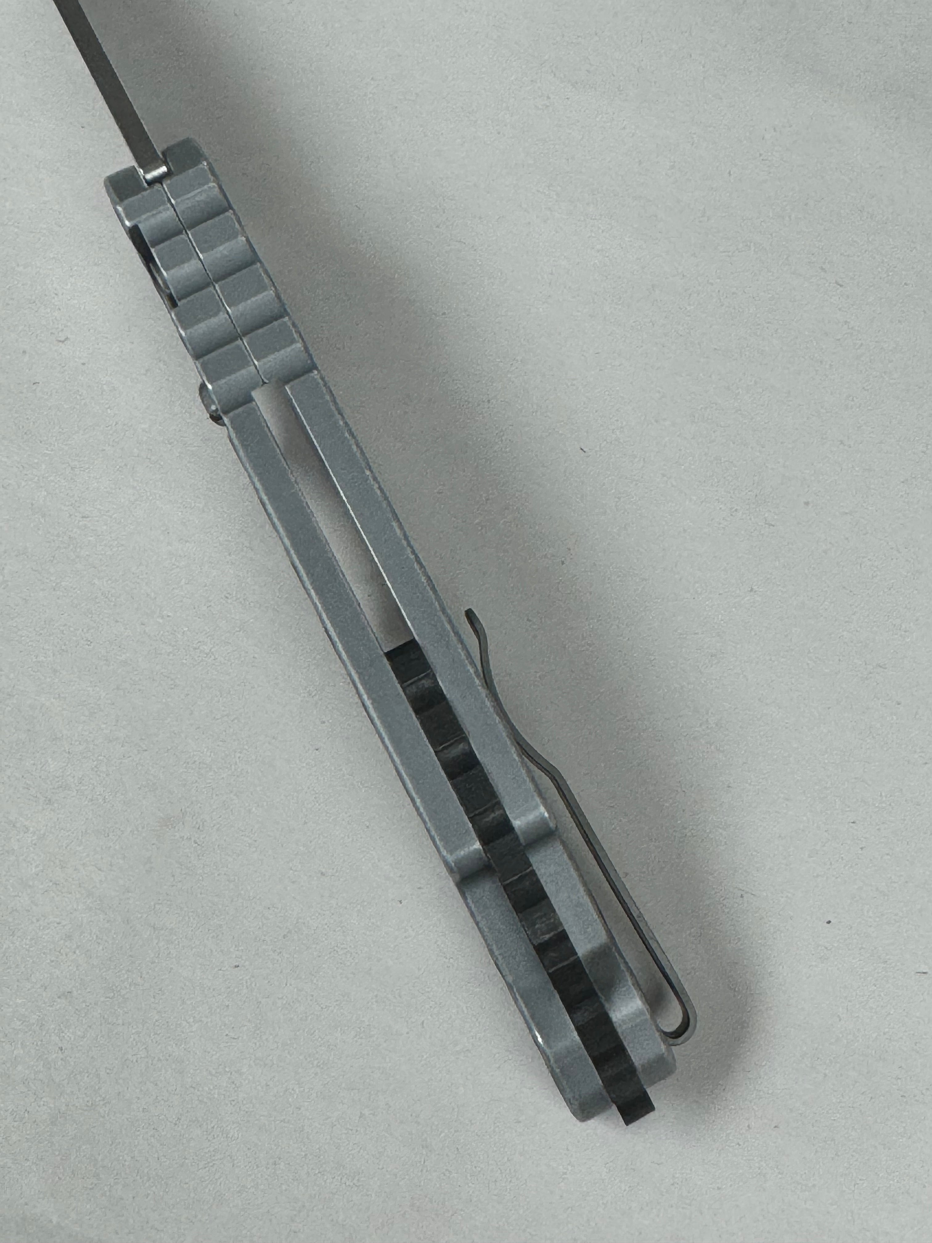 Pro-Tech Protech TR-4 Auto Battleworn Gray Feather Handle w/ Safety & Stonewash MagnaCut T4105-F BW Grey