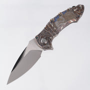 Custom Knife Factory Ecilop-M One Off - Custom Engraving & Lasering by Stanislav Bondarenko - Tri-Tone M398 Stonewash/Satin/Mirror