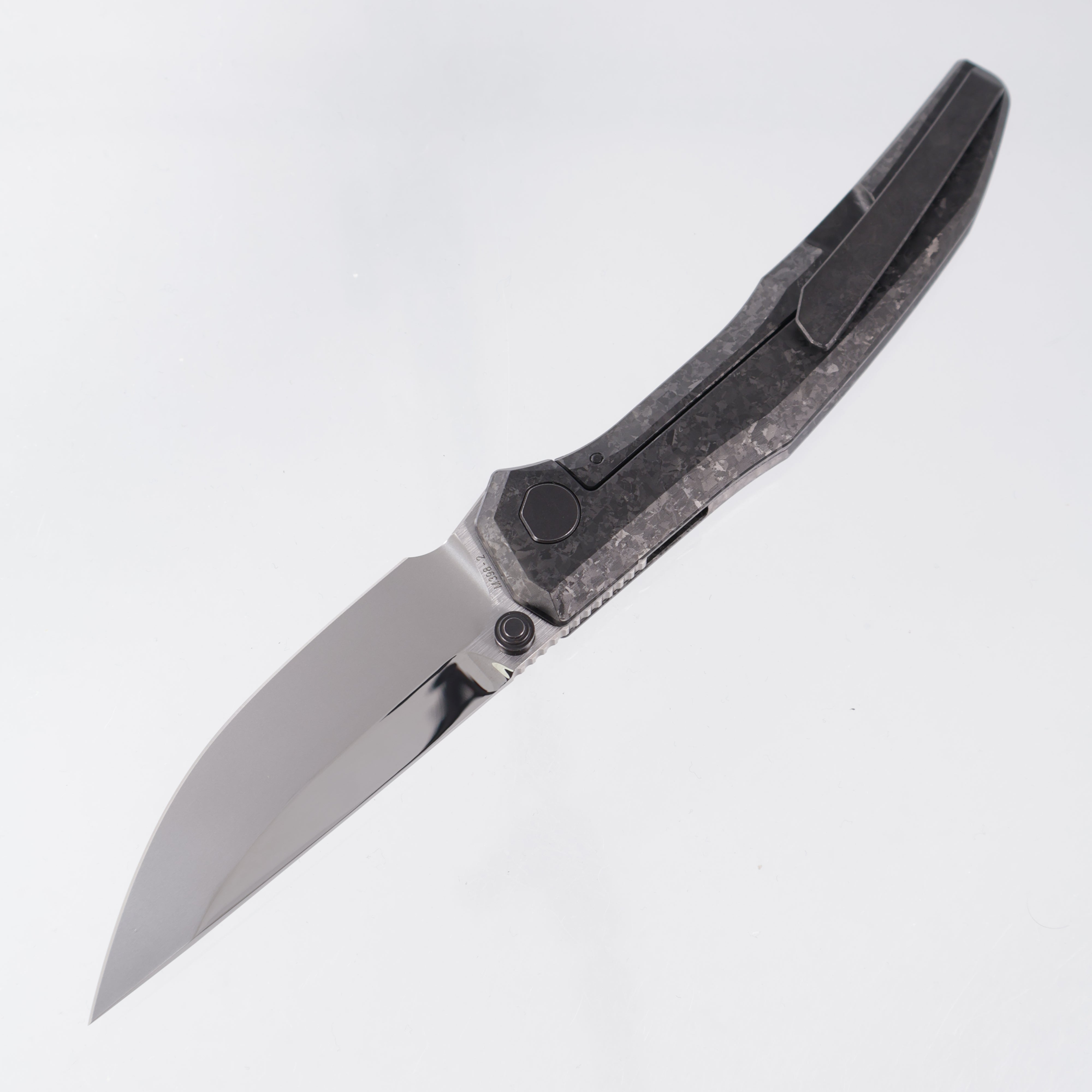 Custom Knife Factory TNT - DLC Crystalized Titanium - CKF Wash w/ Satin Flats & Mirror Swedge M398