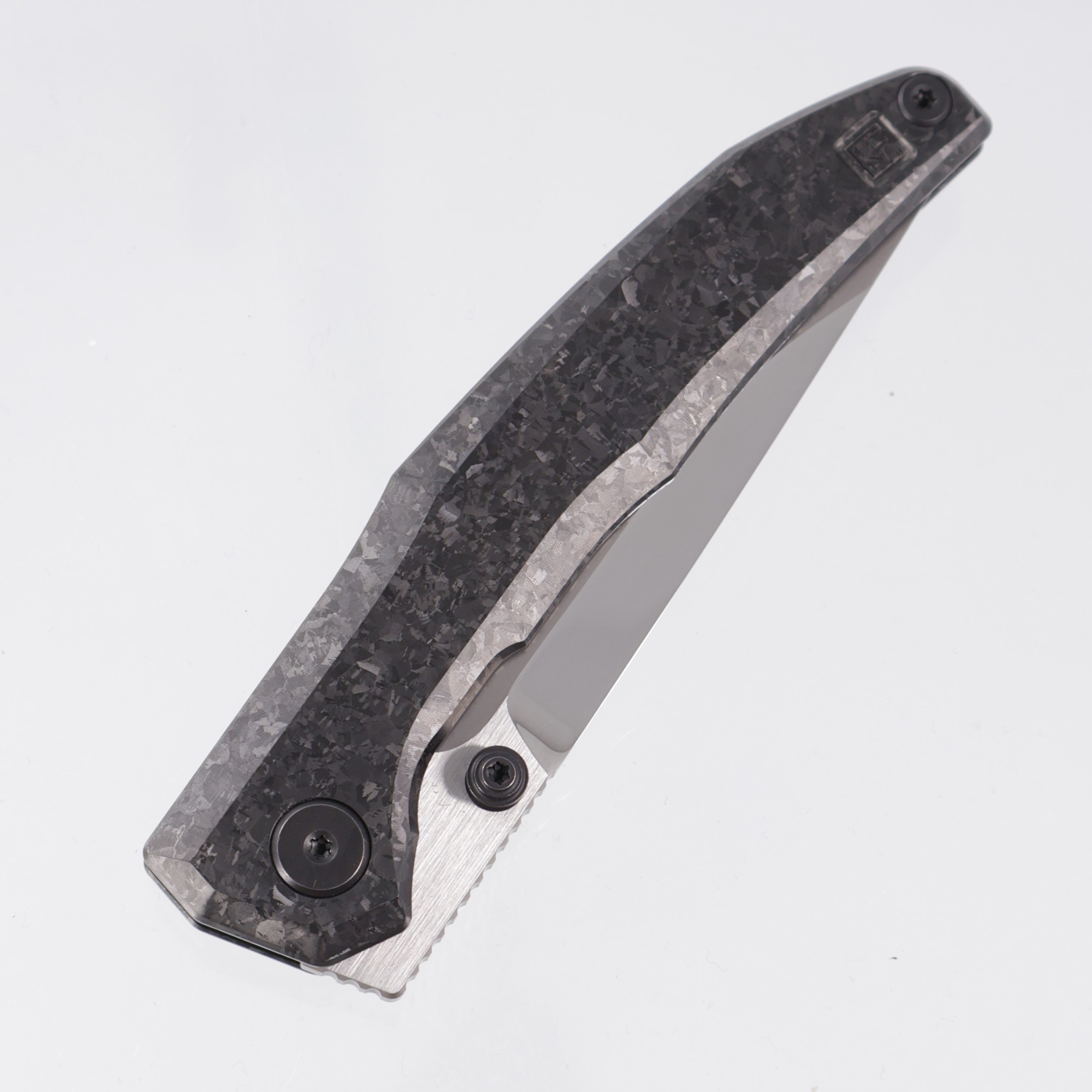 Custom Knife Factory TNT - DLC Crystalized Titanium - CKF Wash w/ Satin Flats & Mirror Swedge M398