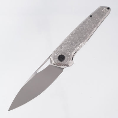 Custom Knife Factory Tasca - Crystalized Titanium - CKF Wash w/ Satin Flats M398