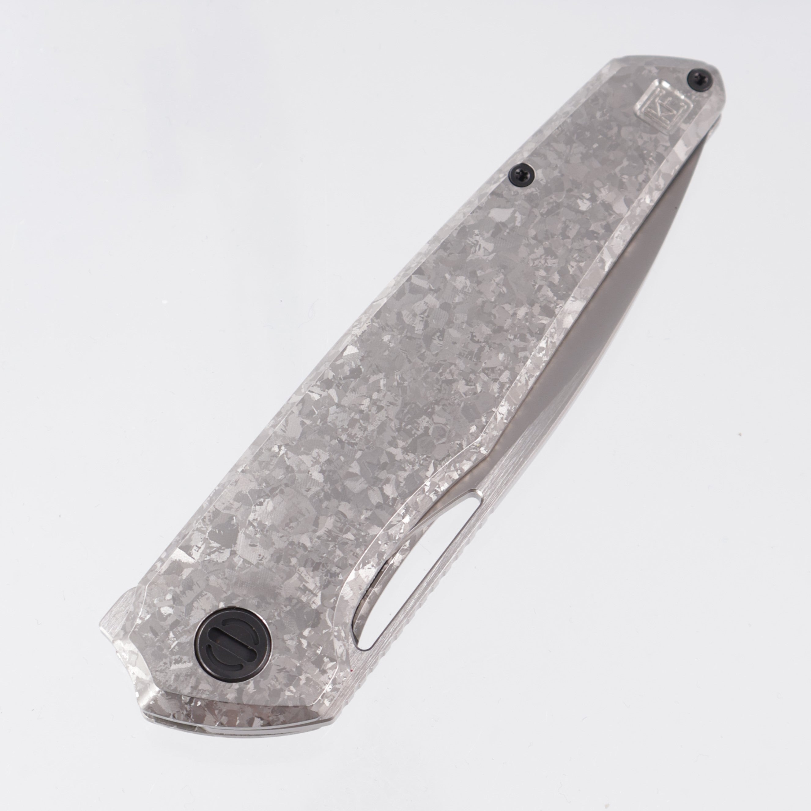 Custom Knife Factory Tasca - Crystalized Titanium - CKF Wash w/ Satin Flats M398