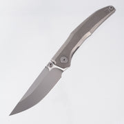 Custom Knife Factory TNT - Stonewash Titanium - CKF Wash w/ Satin Flats & Mirror Swedge M398