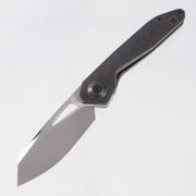 Custom Knife Factory x Keanison Knives Basset - Blackwash Titanium - CKF Wash M398 w/ Satin Flats & Mirror Polish Swedge