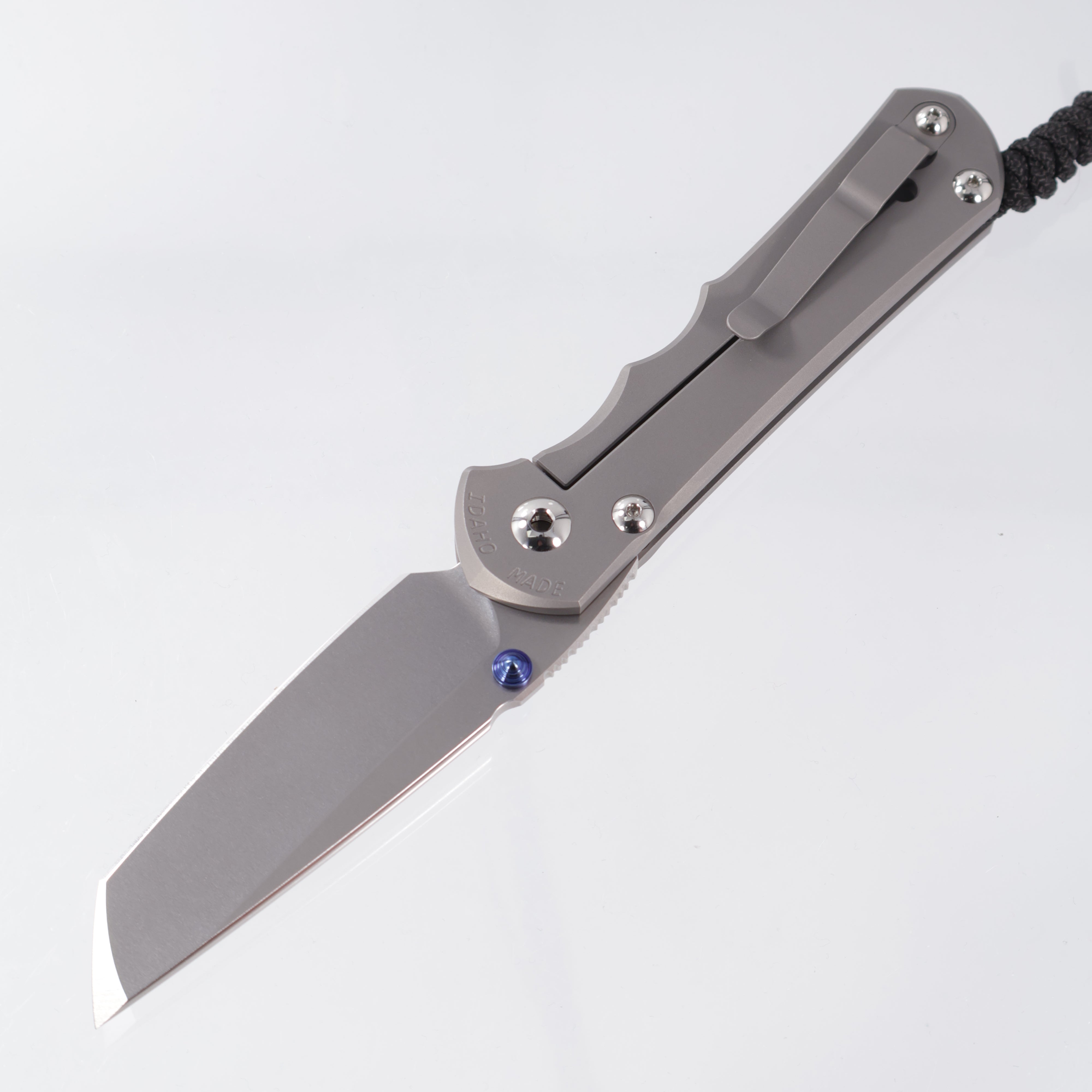 Chris Reeve CRK Large Inkosi Plain - Tanto Magnacut Stonewash - Glass Blasted Titanium Handle - LIN-1130