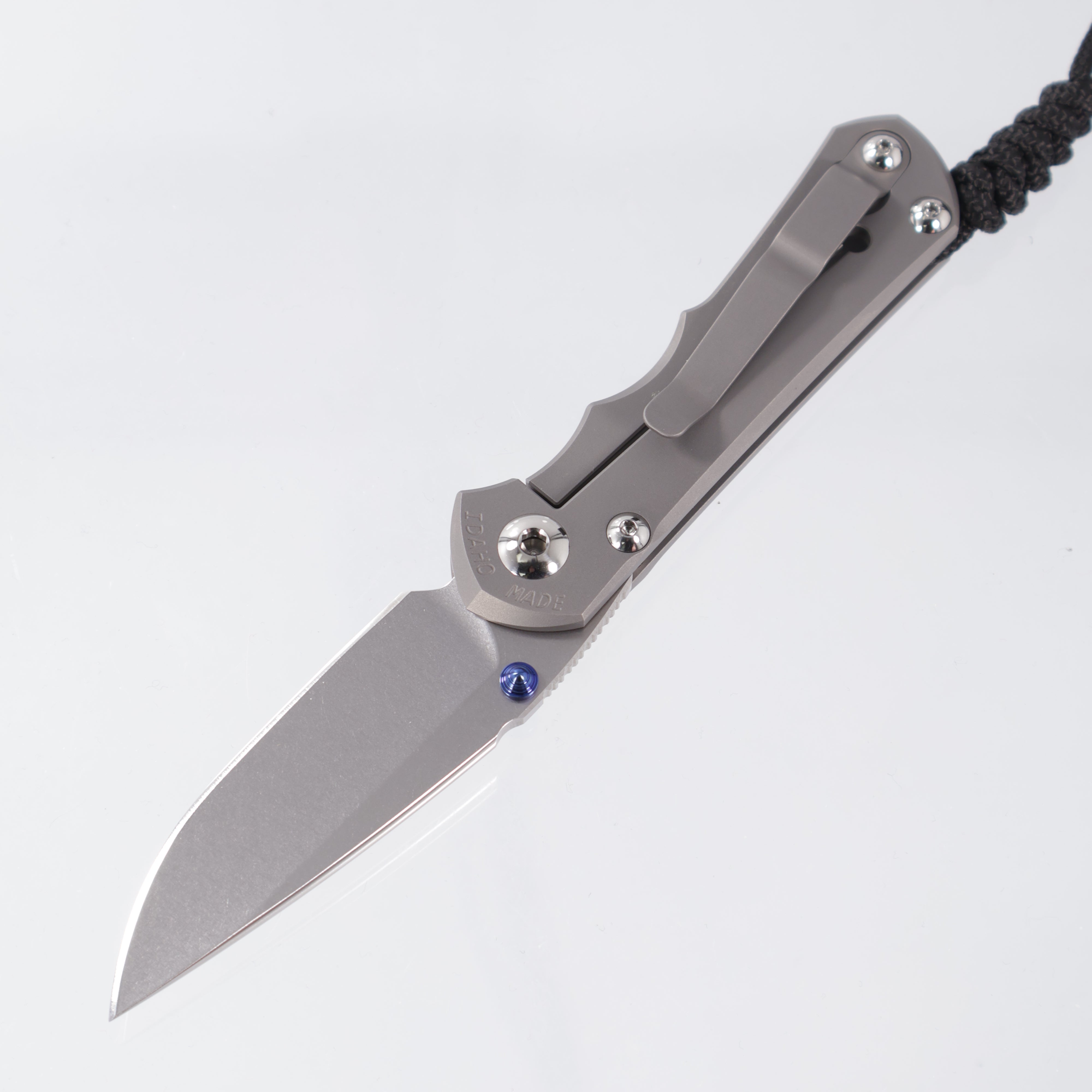 Chris Reeve CRK Small Inkosi Plain - Drop Point Magnacut Stonewash - Glass Blasted Titanium Handle - SIN-1108