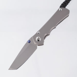 Chris Reeve CRK Small Inkosi Plain - Tanto Magnacut Stonewash - Glass Blasted Titanium Handle - SIN-1130