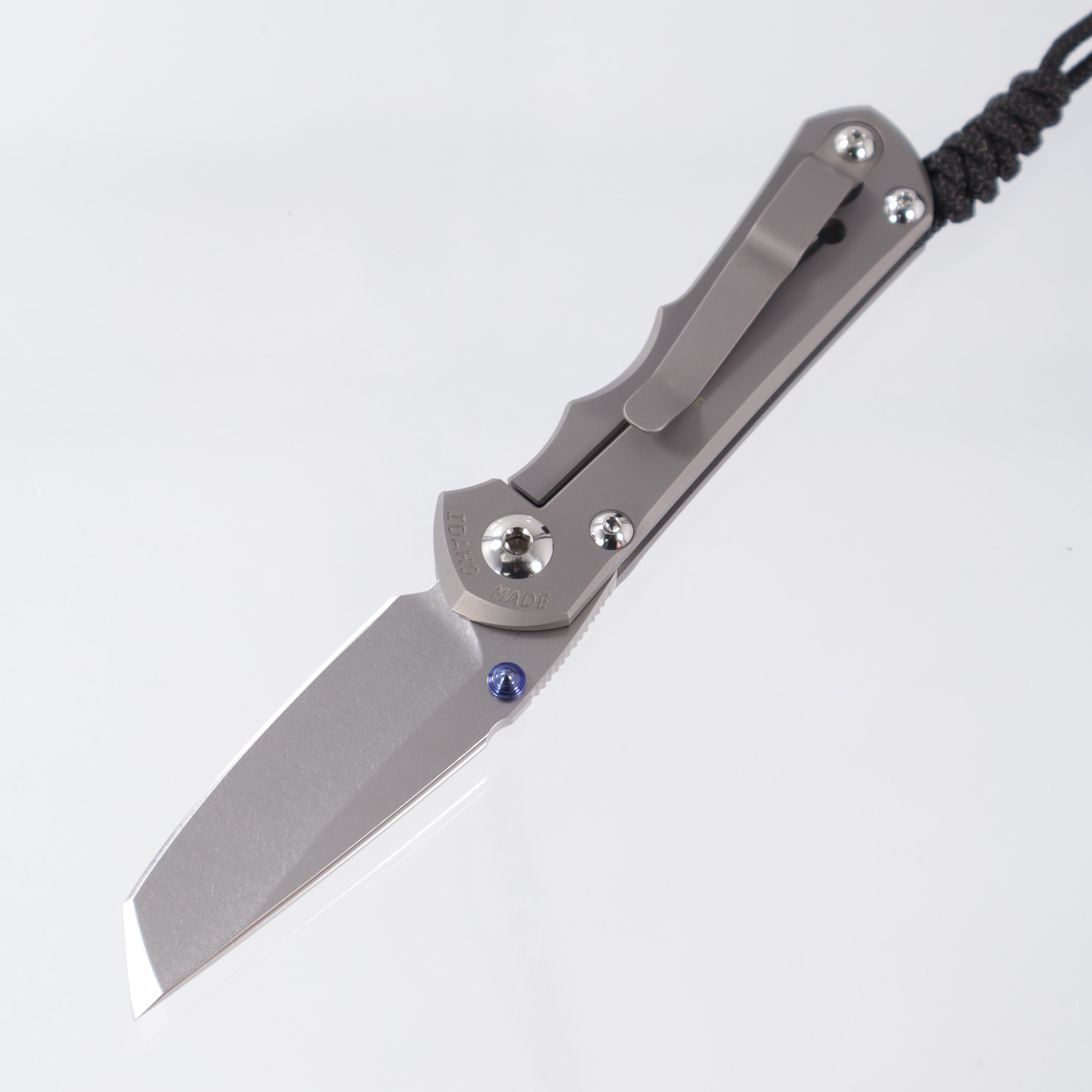 Chris Reeve CRK Small Inkosi Plain - Tanto Magnacut Stonewash - Glass Blasted Titanium Handle - SIN-1130