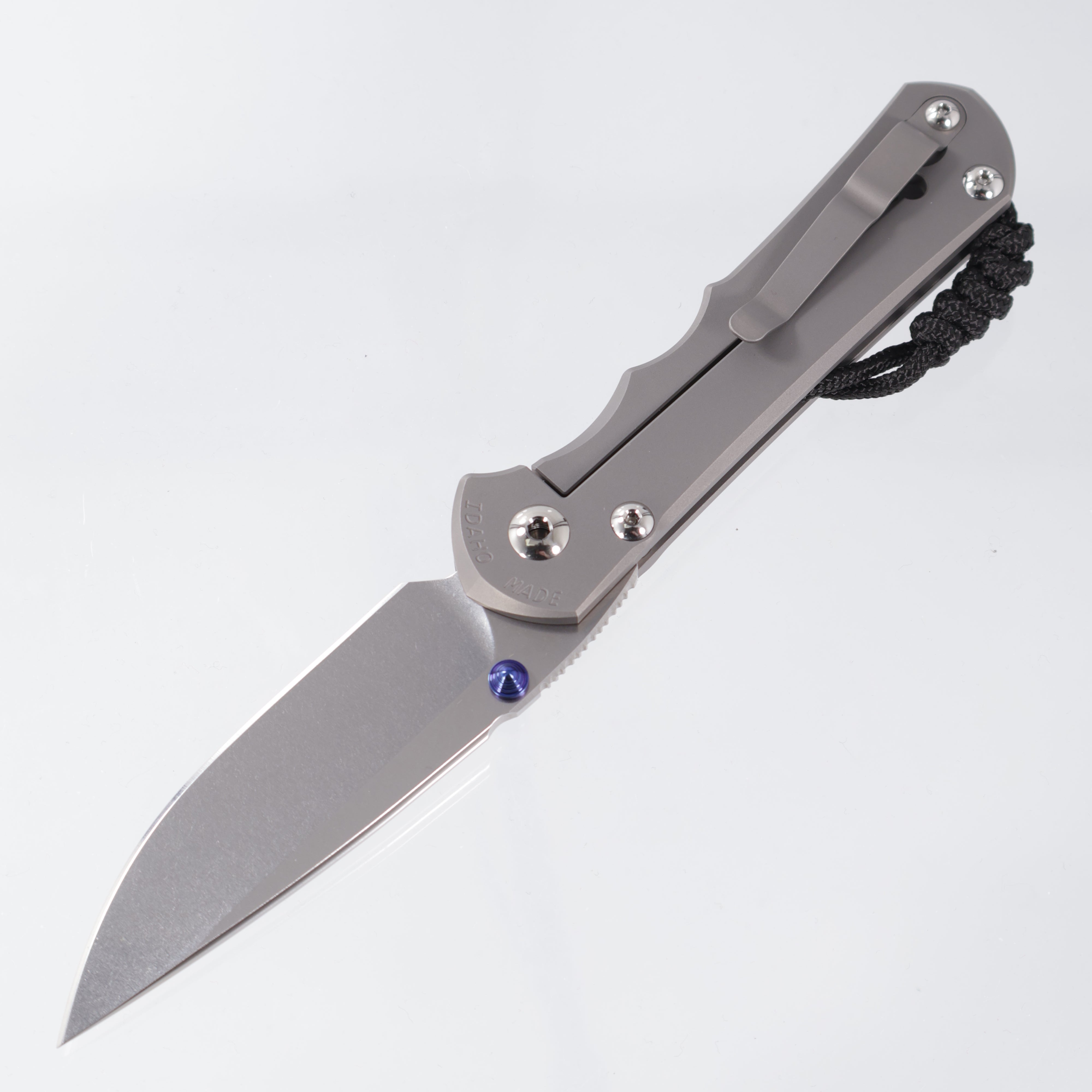 Chris Reeve CRK Large Inkosi Plain - Drop Point Magnacut Stonewash - Glass Blasted Titanium Handle - LIN-1108