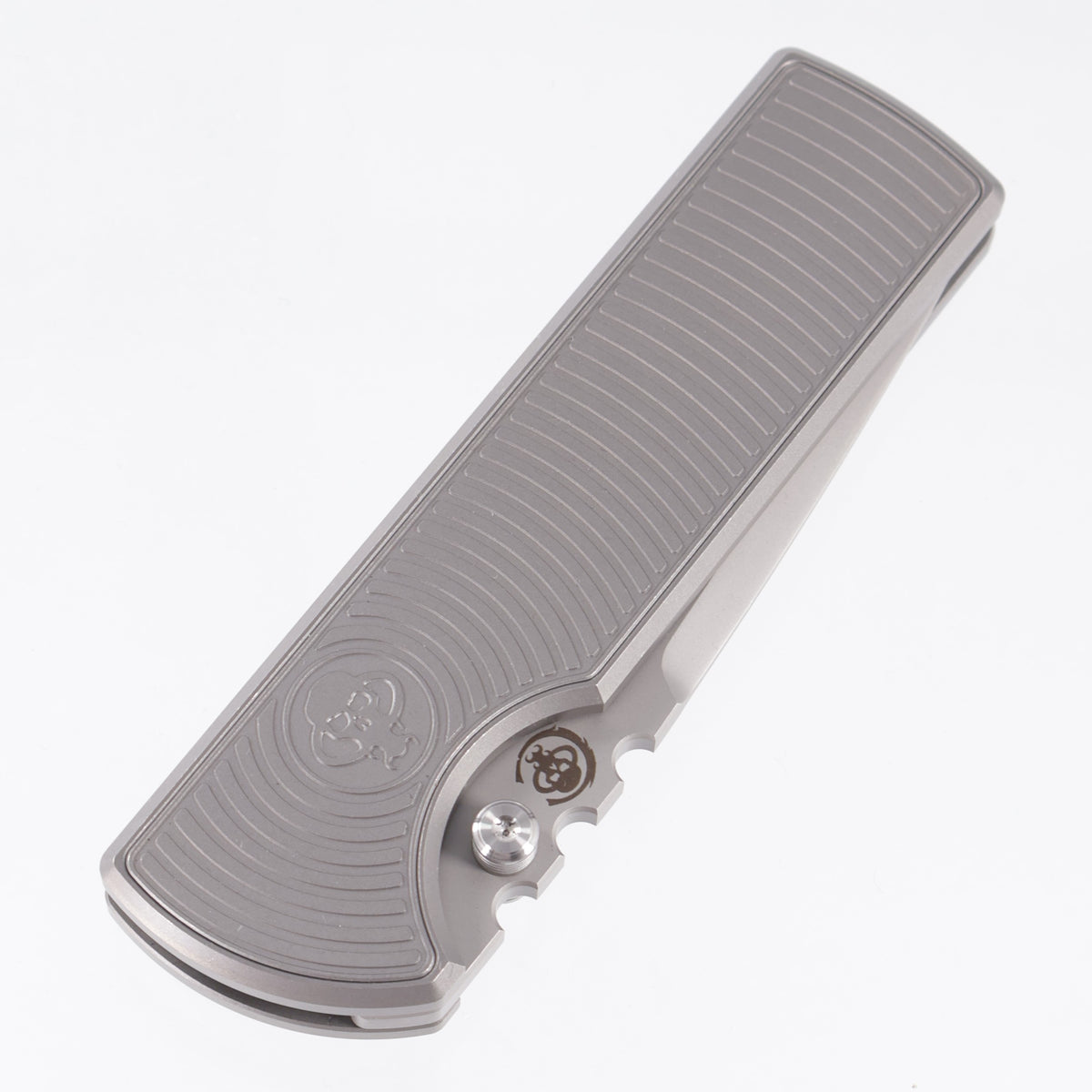 Chaves NTAK 229 Integral Drop Point - Stonewash Titanium w/ Radiation Milling - Stonewash M390