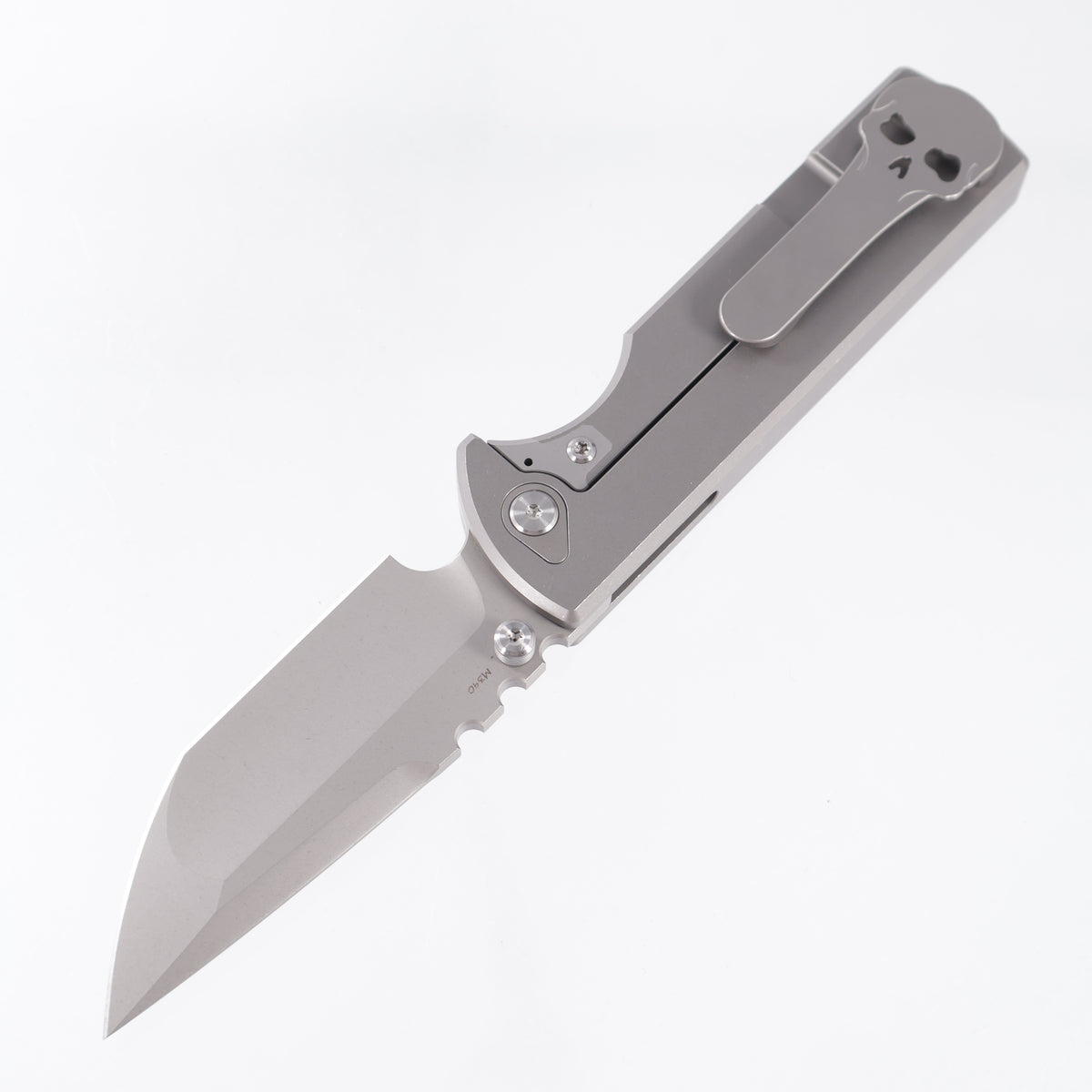 Chaves NTAK 229 Integral Tanto - Stonewash Titanium w/ Radiation Milling - Stonewash M390