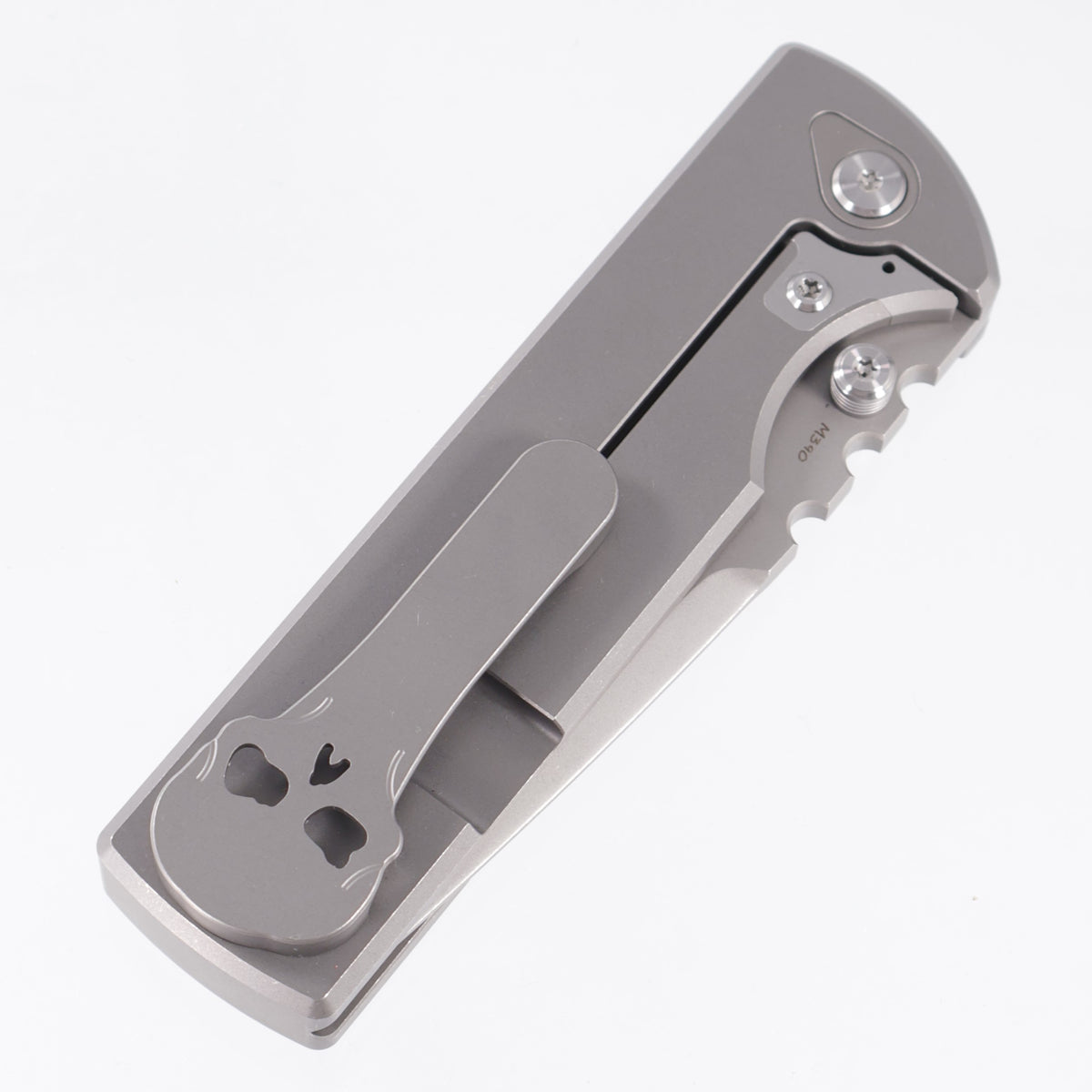 Chaves NTAK 229 Integral Tanto - Stonewash Titanium w/ Radiation Milling - Stonewash M390